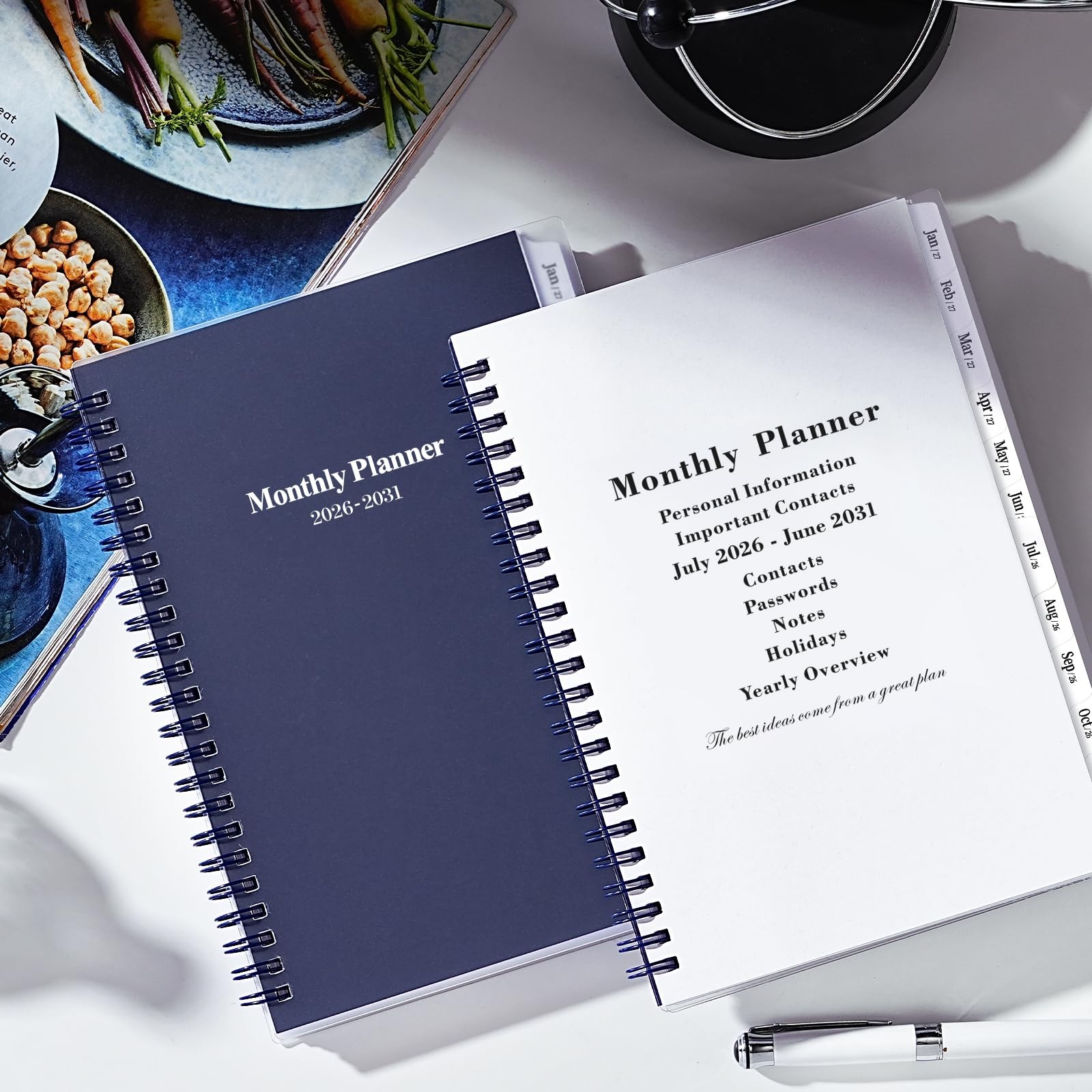 5 Year Monthly Planner 20262031 Tabs Thick Paper 6.4×8.5 Blue