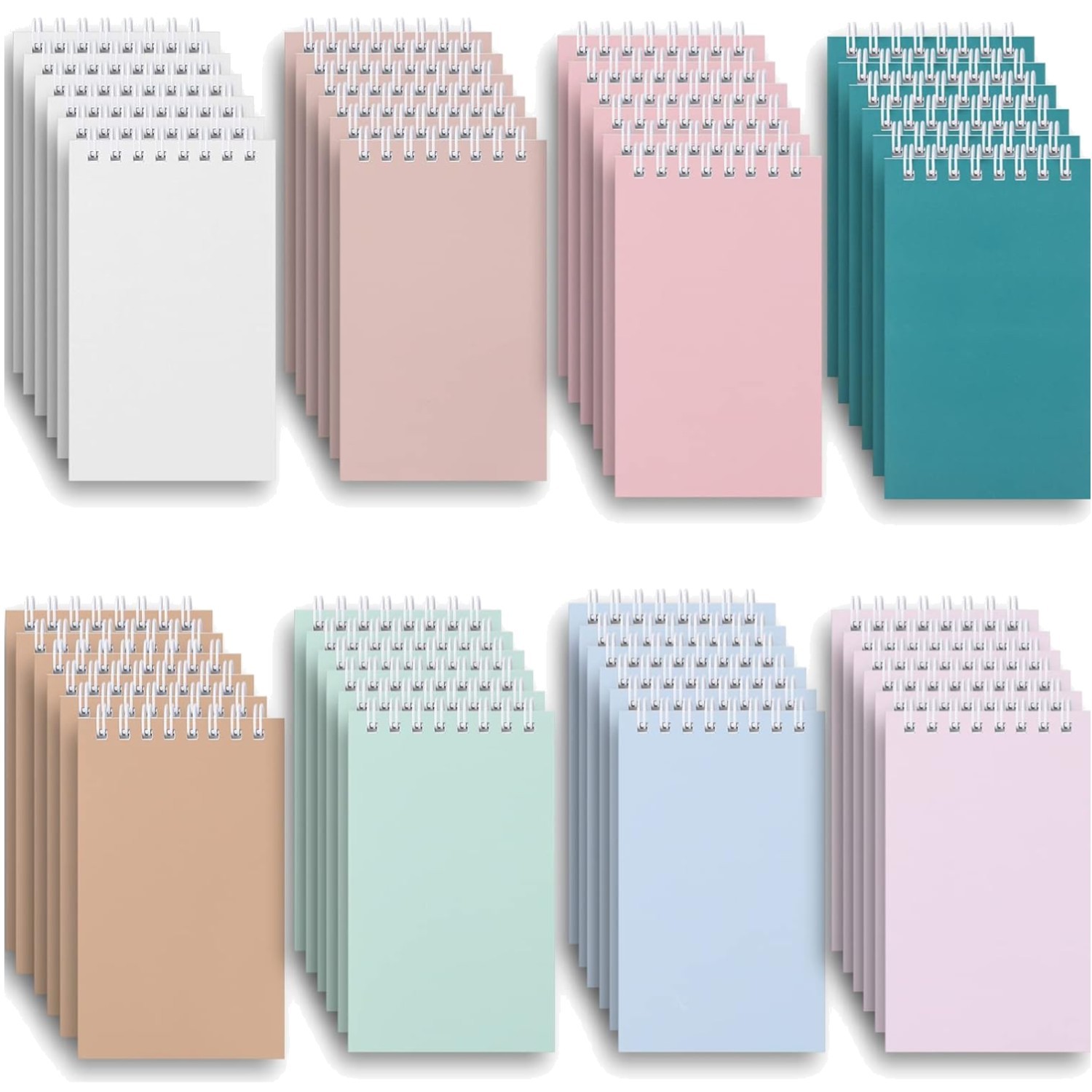 Assorted Colors Mini Notepads, 3×5 Spiral Journals – 48 Pack