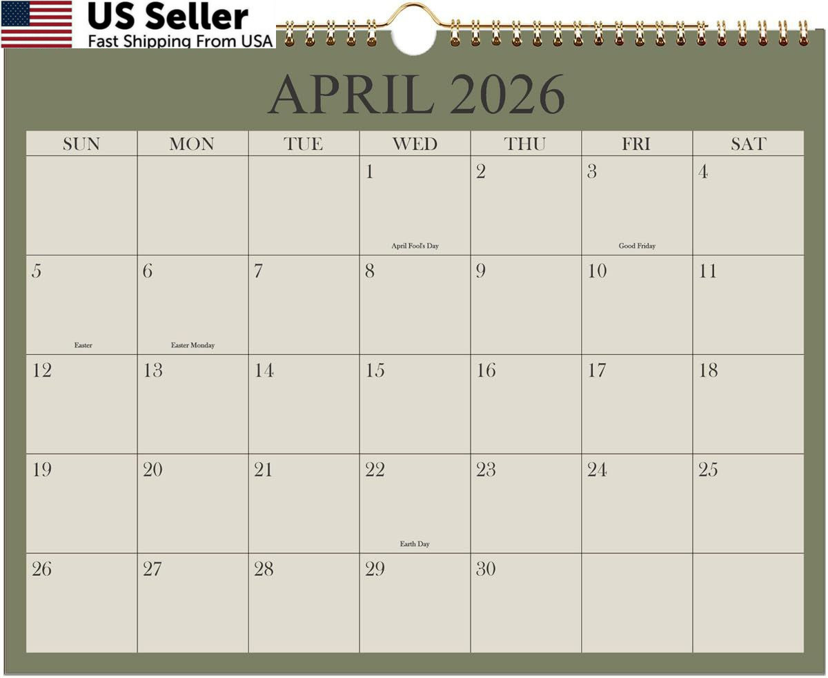 2026-2027 Calendar – Wall from April 2026 8.5″ x 11″, Cyan