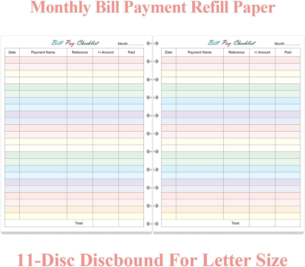 (2-Pack) A4 TUL Bill Payment Checklist Refills – 100 Sheets/200 Pages Letter Siz