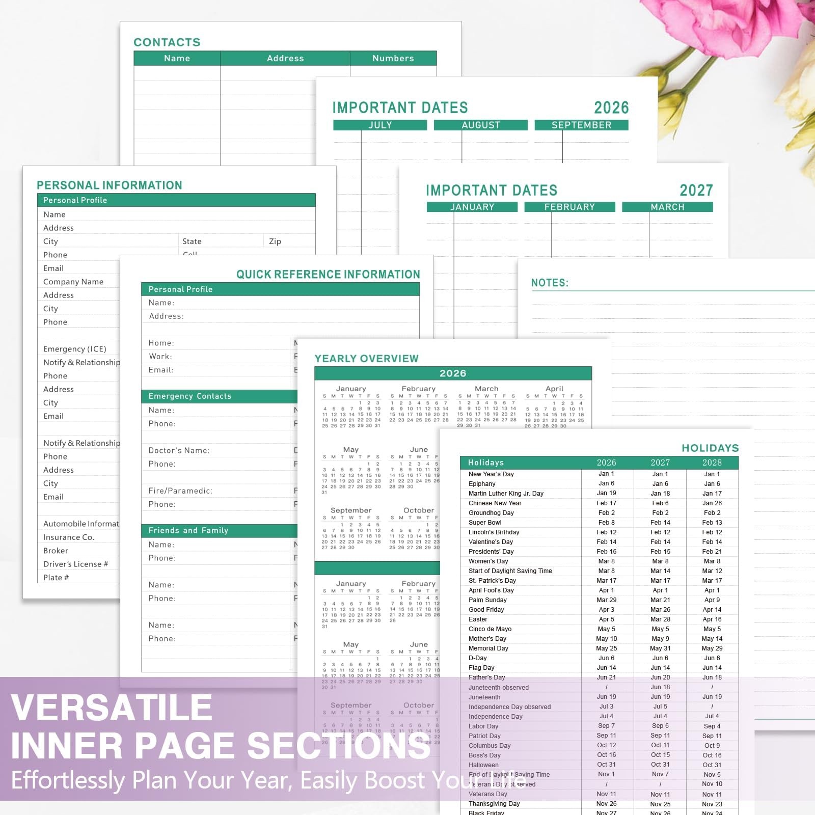 GuassLee Planner 2026-2027, Academic Year Weekly and 6.1″×8.4″, Purple
