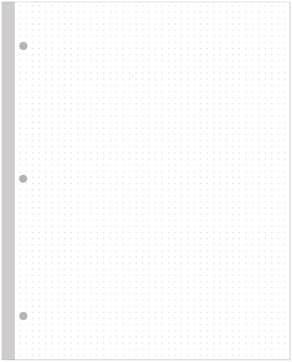 3-Hole Dotted Paper Refills Letter Size 100Sheets / 200Pages Loose-Leaf Paper…