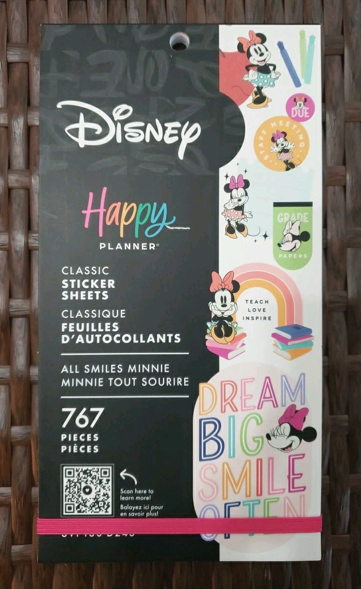 Happy Planner Disney All Smiles Minnie Mouse Teacher VALUE PACK STICKERS 767 Pcs