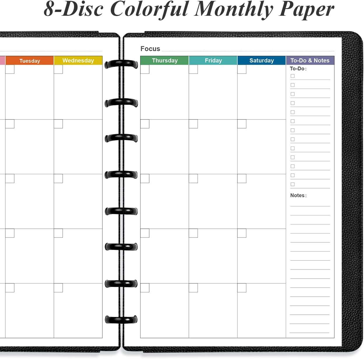 Junior Size Monthly Planner Refills – 53 Sheets/106 Pages Undated Colorful Mo…