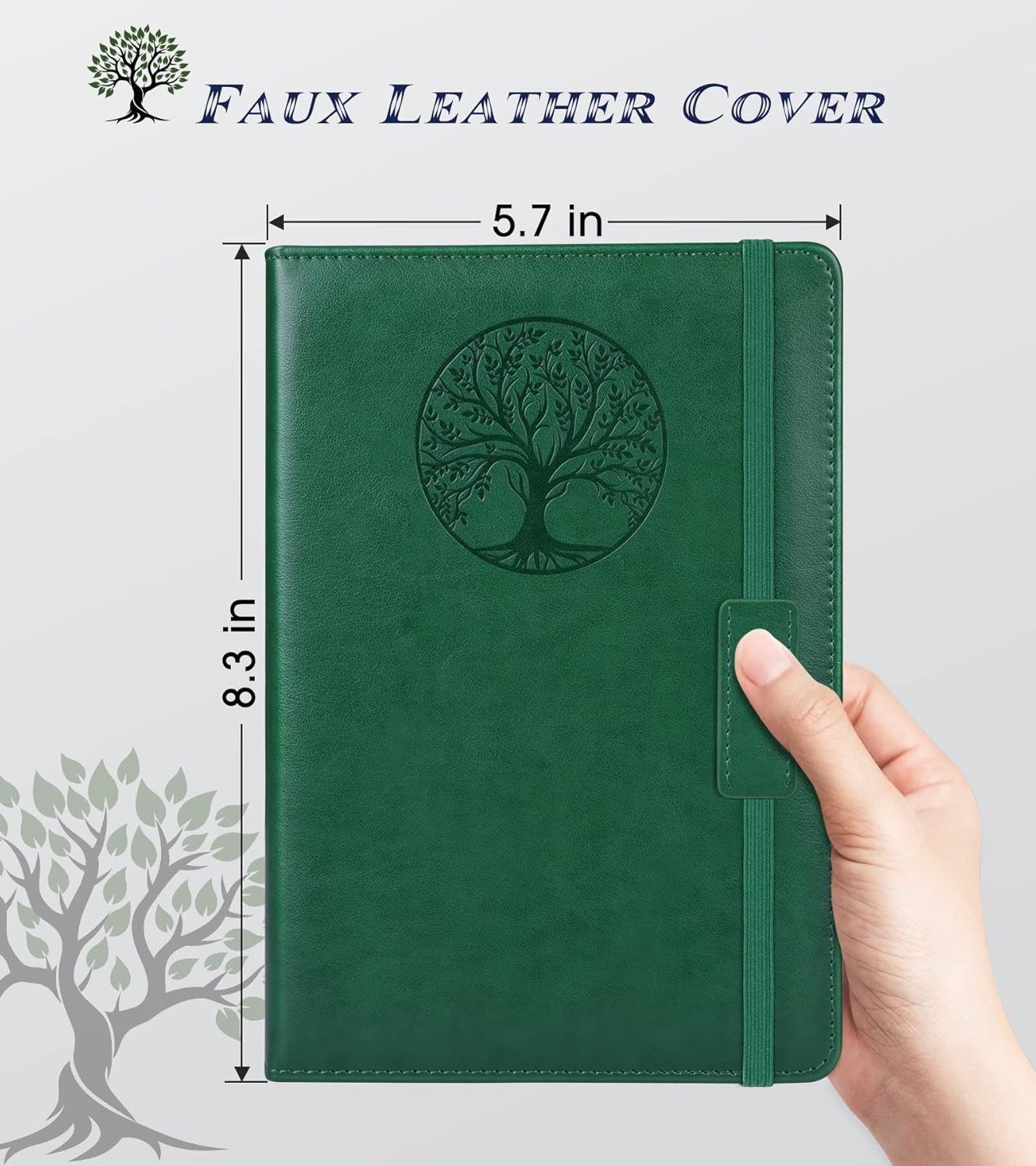 Lined Journal Notebook for Women Men,256 Pages A5 Hardcover Leather Journals for