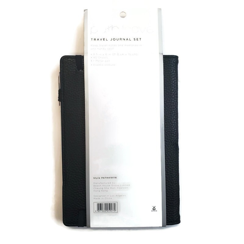 See The World Travel Journal Set Path Pocket Notebook Black Elastic Closure Pen