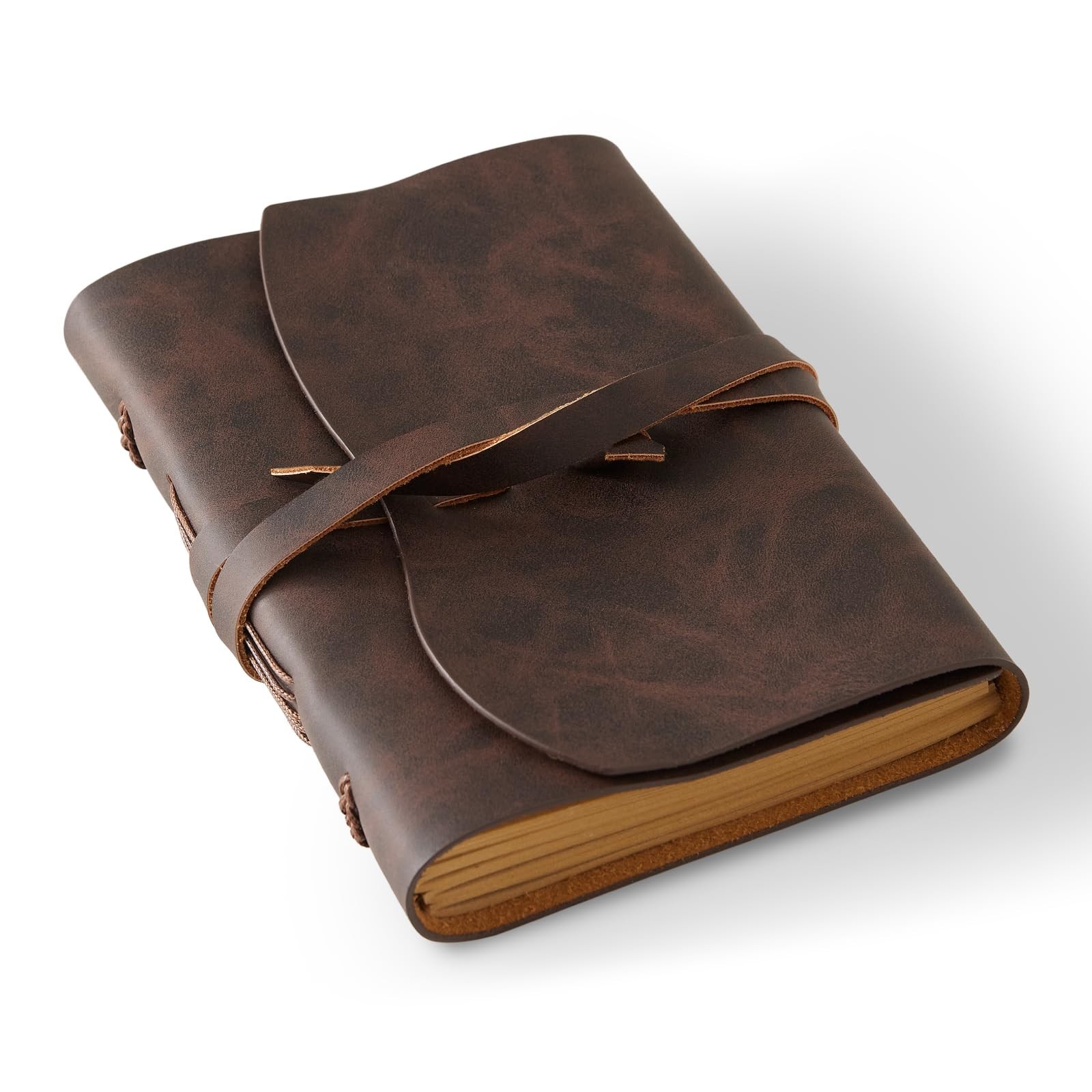 Mini Leather Journal Notepad 4.8×6.5, Vintage Lined Diary for Artists & Traveler