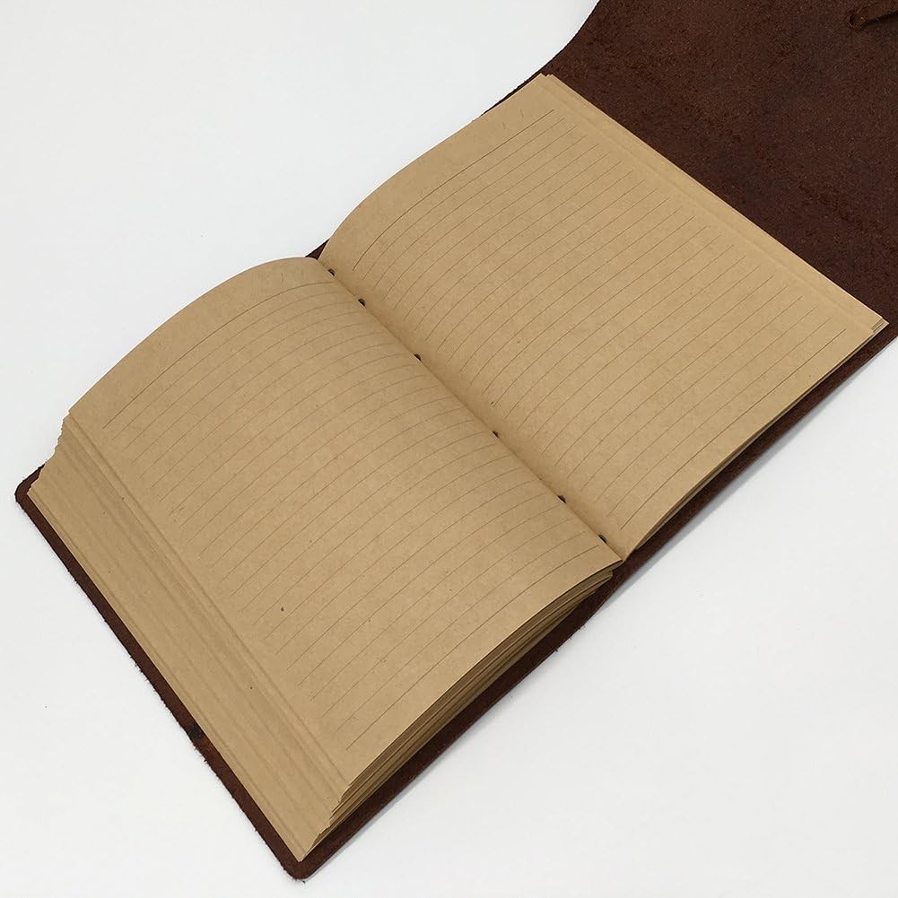 Leather Journal Writing Notebook – Genuine Leather Bound Daily Notepad for Me…