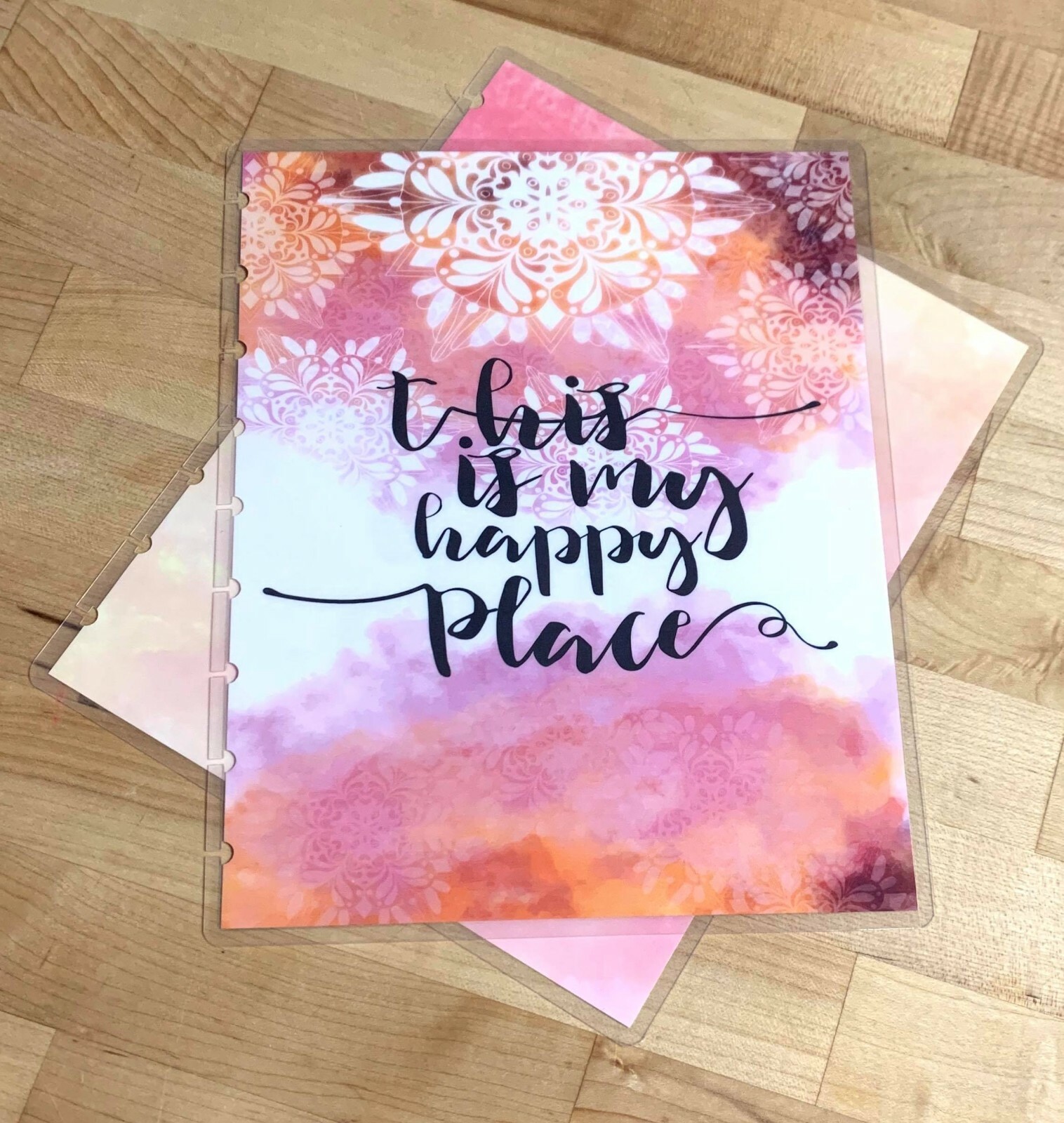 ‘This is my Happy Place’ Quote Watercolor Cover Set 4 use w/ the Happy Planner-