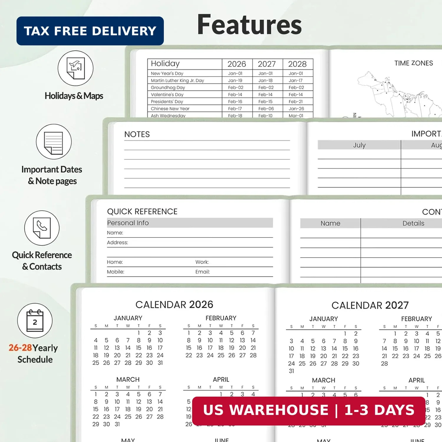 SUNEE 2026-2027 Pocket Weekly Planner for Purse 3.5″ x 6″ – 12 Month (July 2026