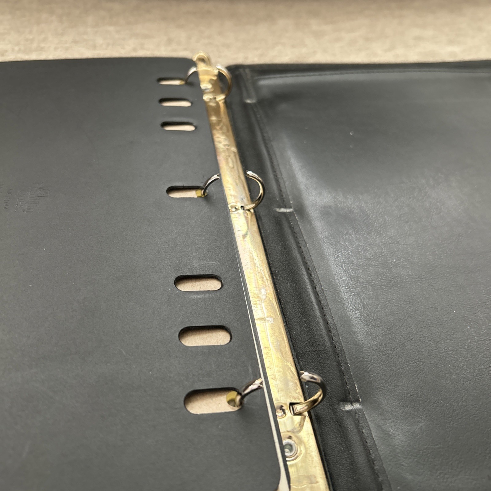 McKinley Made In America Black Leather Open 3-Ring Binder/Organizer/Legal Folio