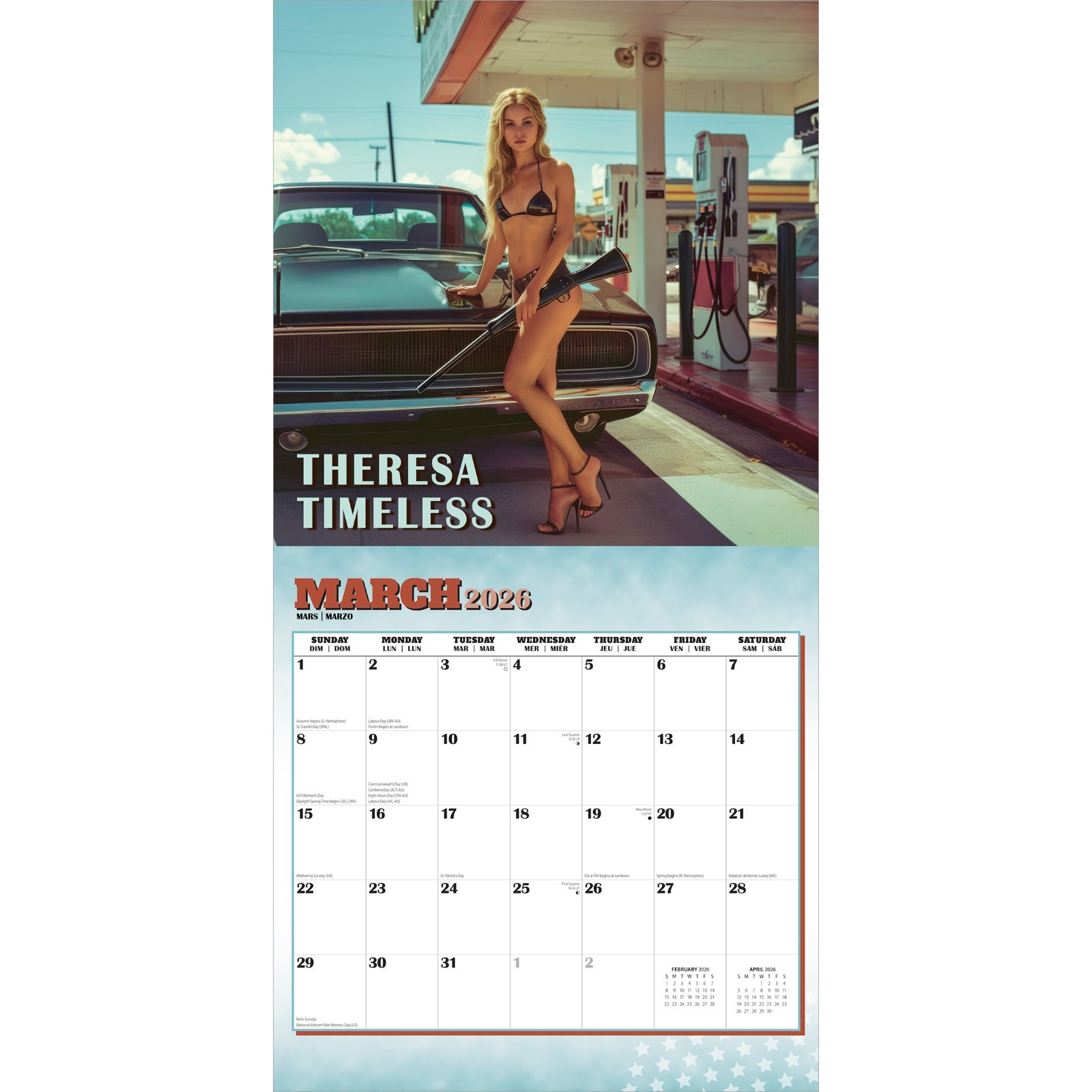 Hot Chicks Cold Steel | 2026 12×24″ (Hanging) Monthly Square Wall Calendar