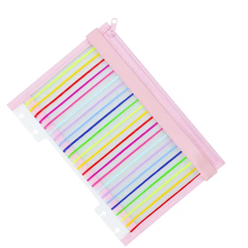 Discbound Notebook Elastic Band Pen Holder Junior Size Mesh Zipper Pouch for Pen