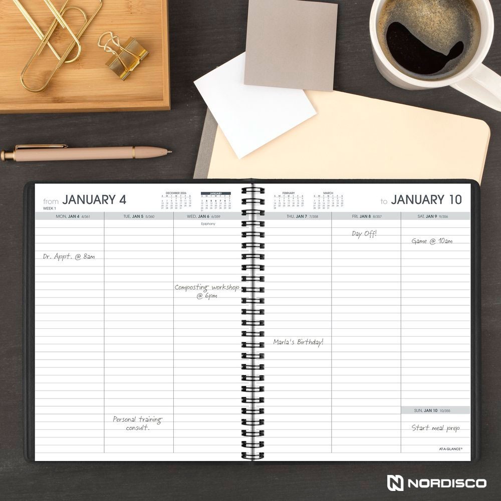 2026 At-A-Glance 70-855 Weekly Planner with No Appointment Times, 6-3/4 x 8-3/4″