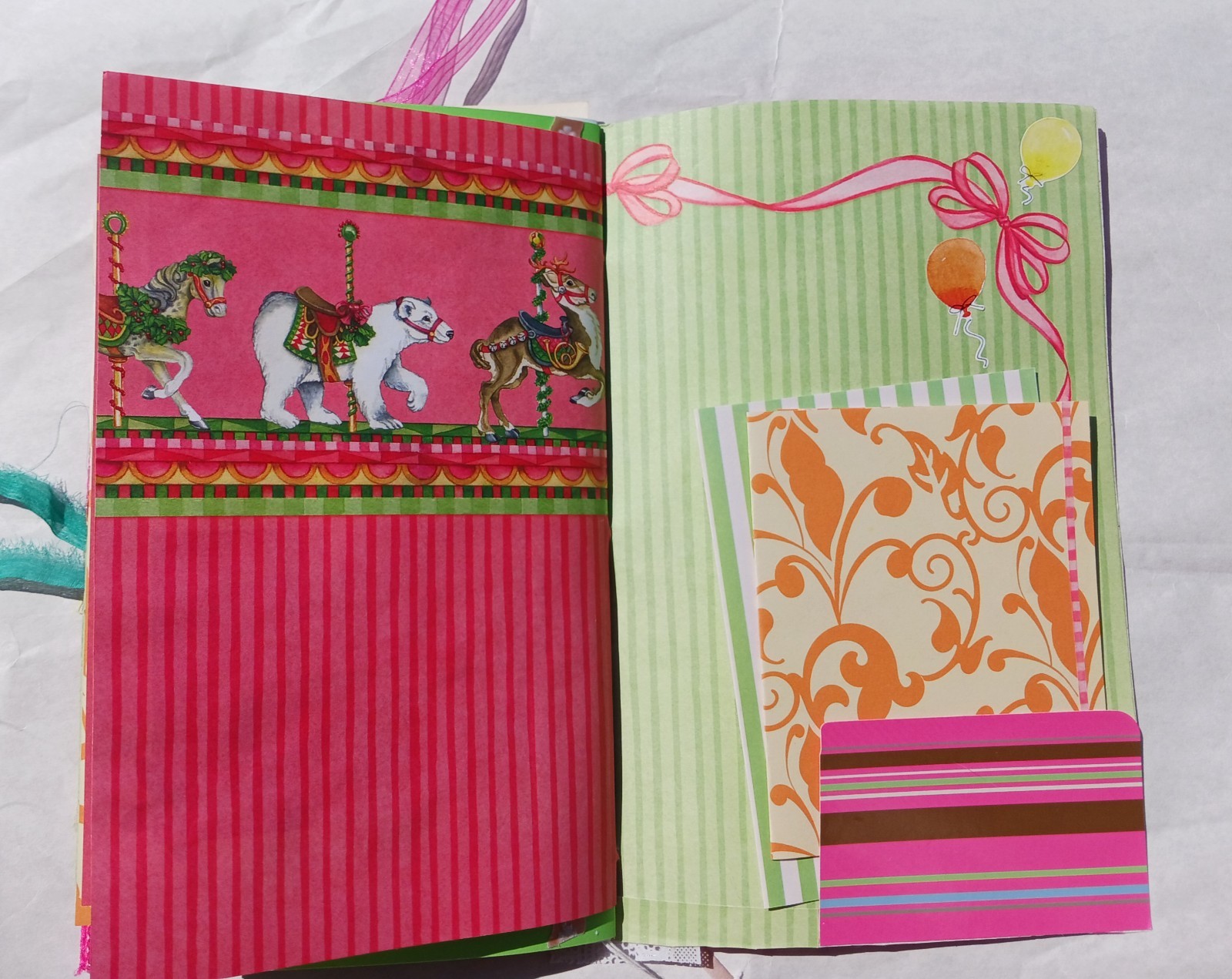 Colorful Carousel Circus Junk Journal Vintage Ephemera 46 pages