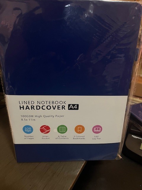 A4 Lined Notebook HardcoverNavy Blue100GSM High Quality Paper 8.5 x 11 In 320 Pg
