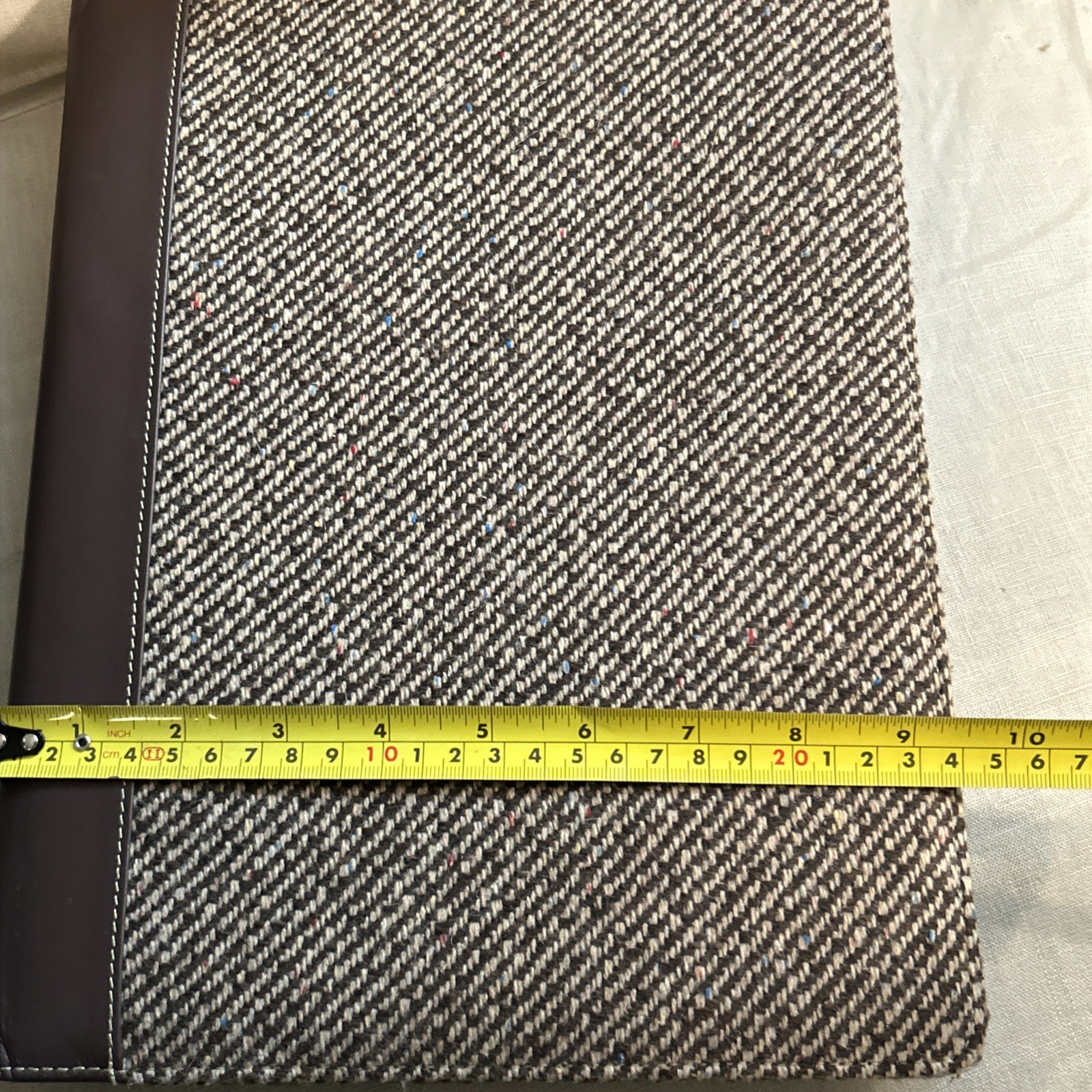 Vintage Buxton Brown Tweed Legal Pad Folio 12”x 9.5”