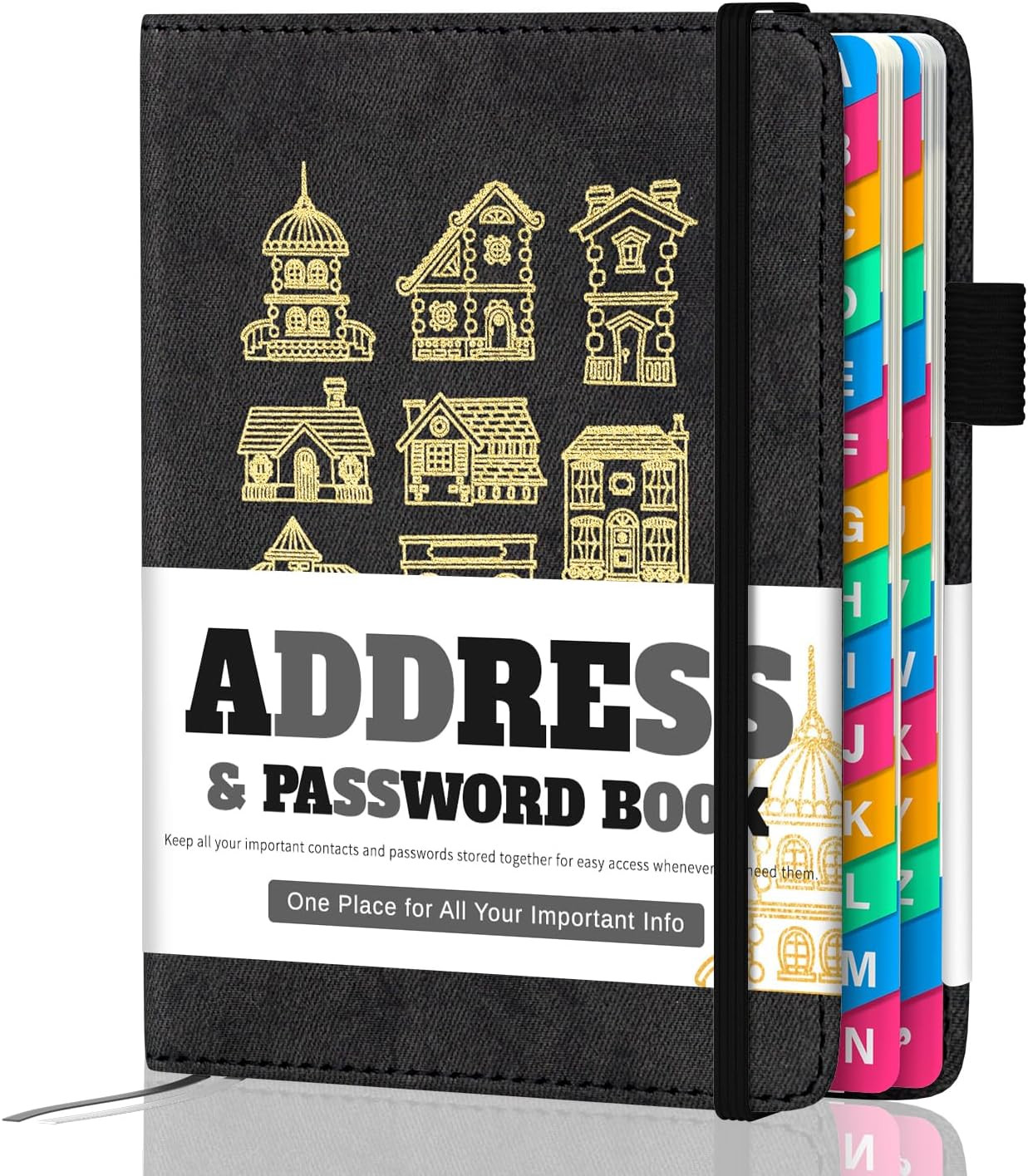 Address Book with Colorful Alphabetical Tabs – Telephone Address Contact Book