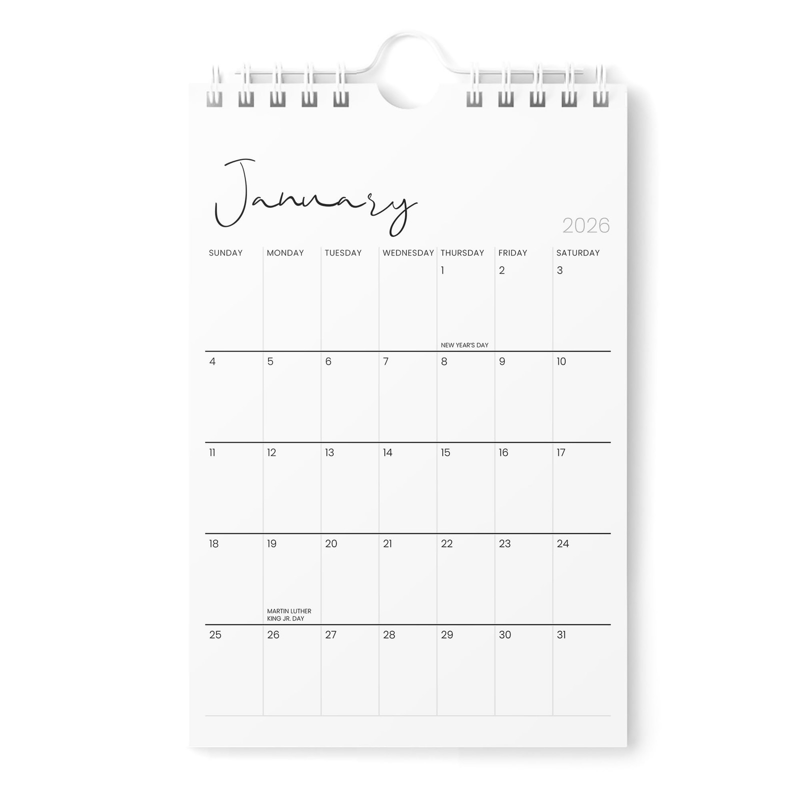 Karto Small Wall Calendar 2026 – Vertical 6×9 inch January Small, Minimalist