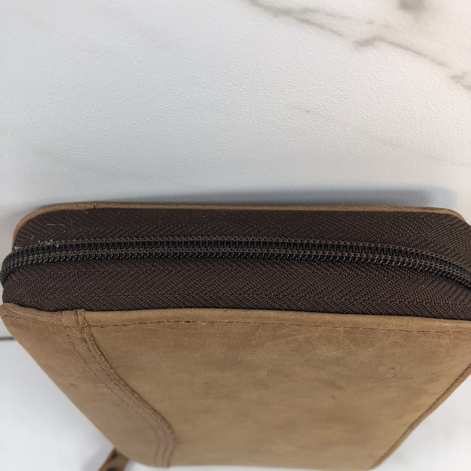VTG Franklin Covey SpaceMaker Leather Pocket Planner 6 Ring Binder Brown 1996
