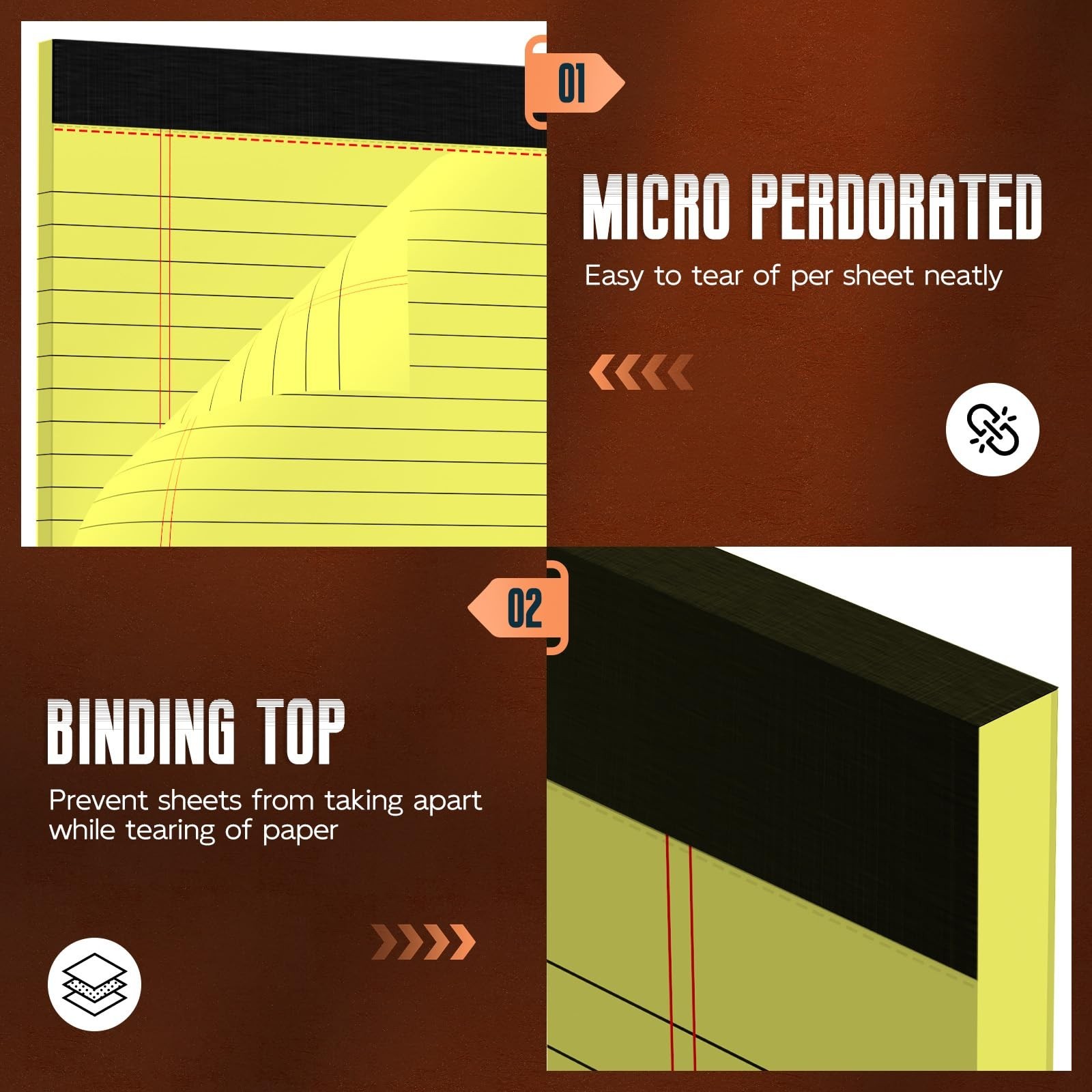 Yellow Legal Pads 8.5 x 11 Note Pads, 3 Pack Yellow Notepads 8.5 x 11 Wide Ru…