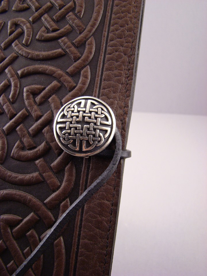 Oberon Leather Journal: 6×9 Bold Celtic Knot Cover w/ Blank Page Insert – NOS!