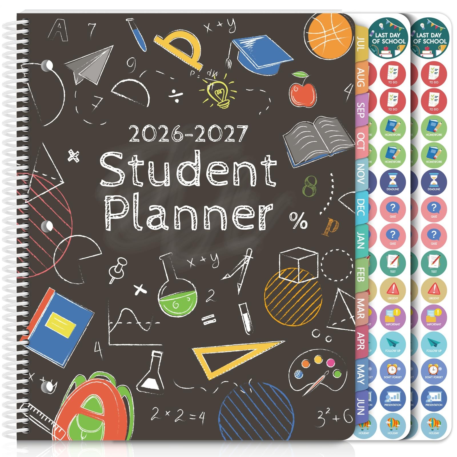 KONVINIT Student Planner 2026-2027, 1.1″ x 8.5″ 8.66″ x 11.02″, Black