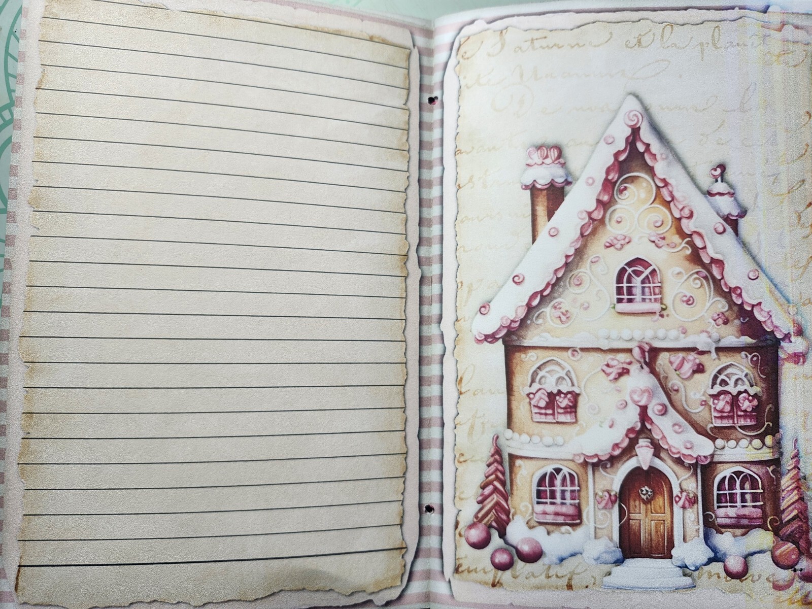 Junk Journal Booklet “PINK CHRISTMAS” Christmas Pink Holiday LG 9X6 40pgs