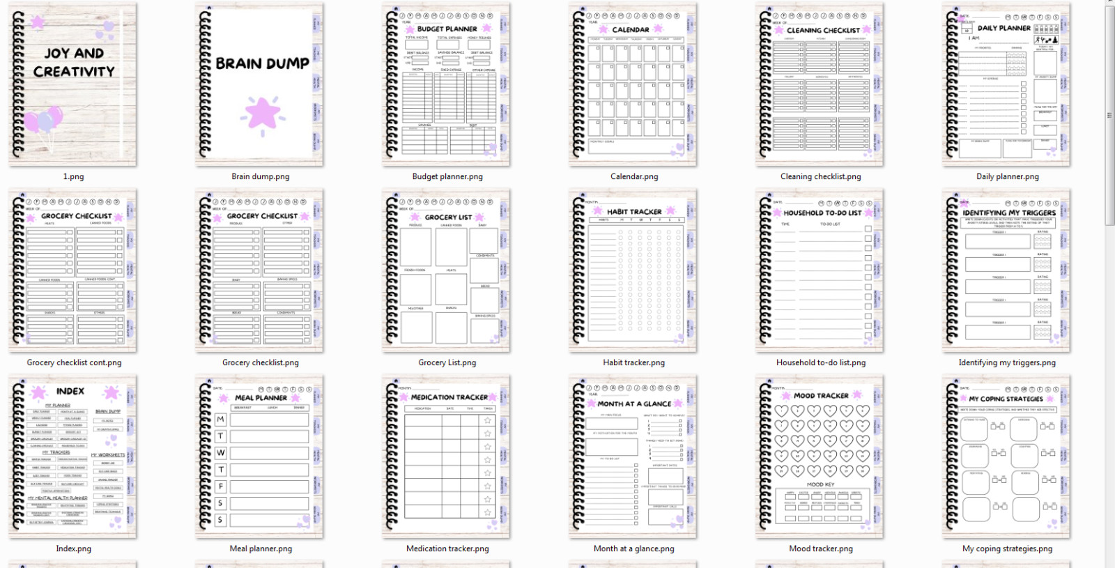 Digital Printable Planner Mental Health Bundle