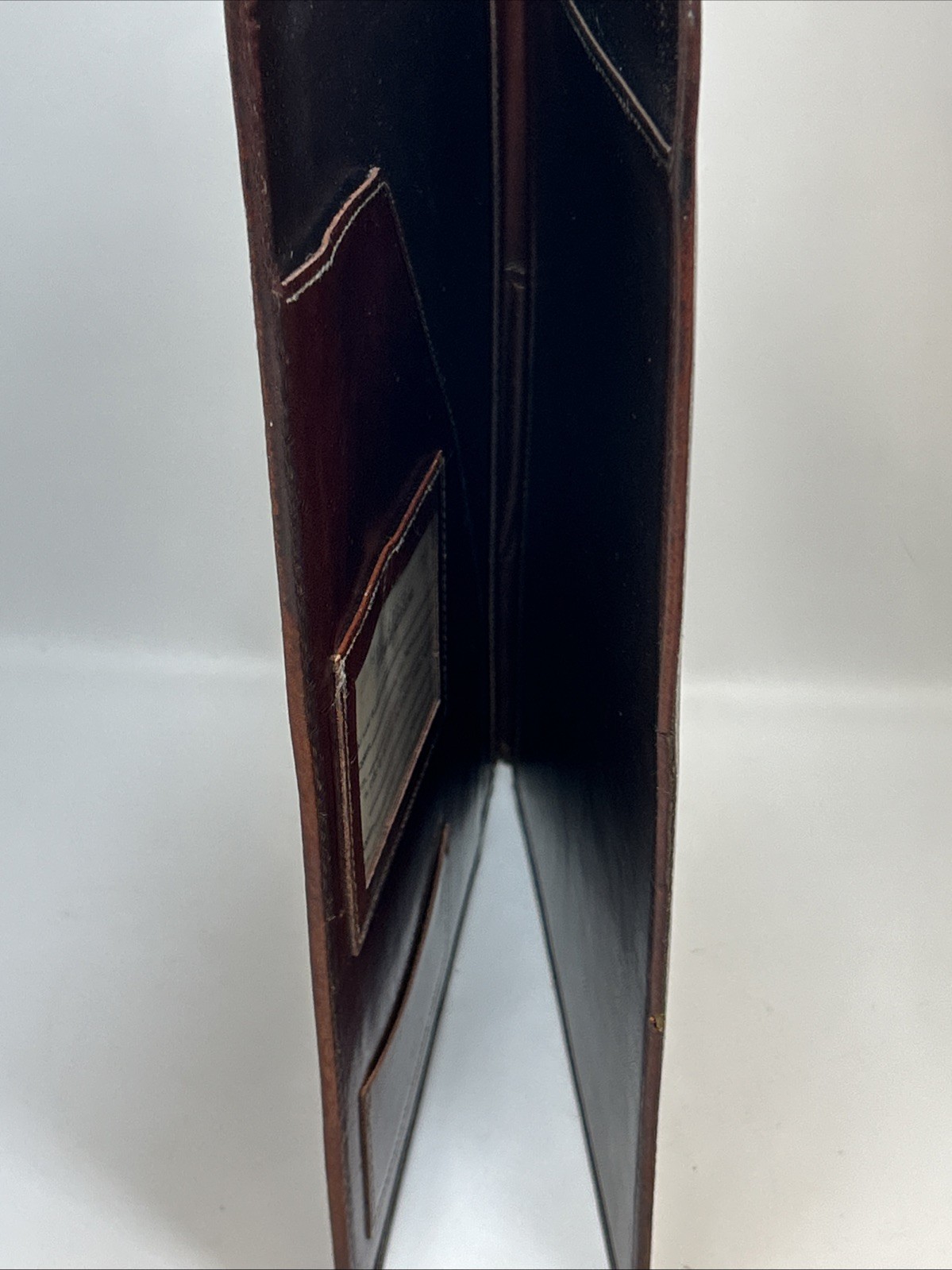 Bosca Leather Portfolio Padfolio Organizer USA Made 9×12″ Brown Notebook Vtg