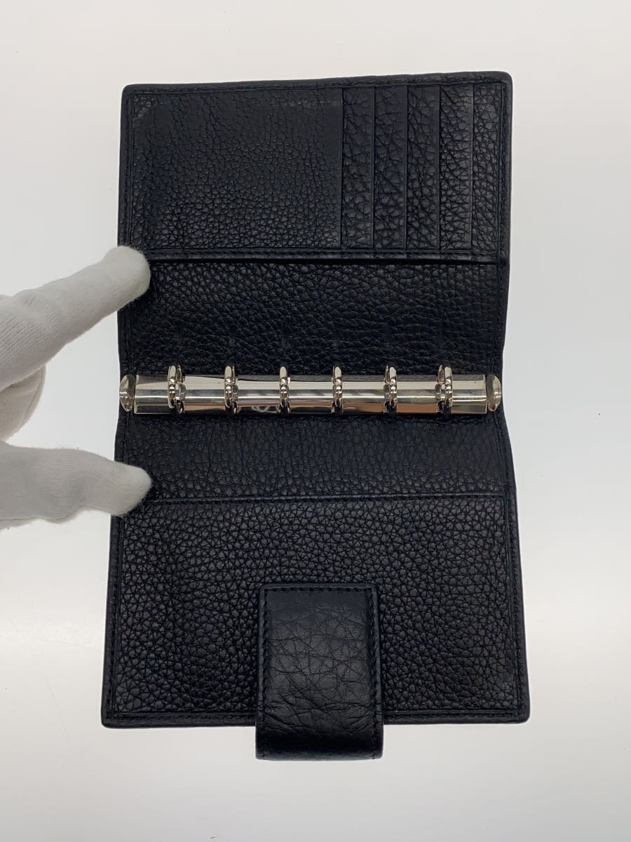 GUCCI Agenda Planner Notebook Cover Black Leather 6 Ring 245821 Japan Authentic
