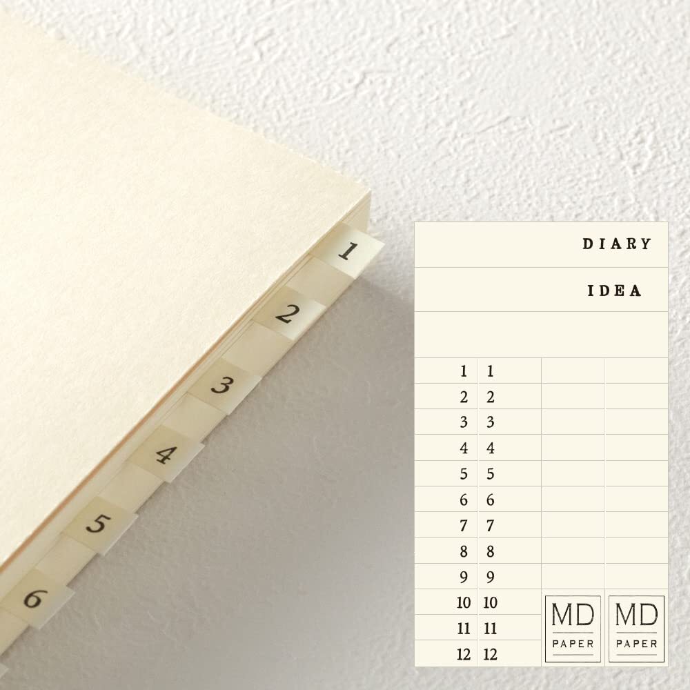 Midori MD Notebook A5 368 Pages Unruled Daily Journal Codex Binding Cream