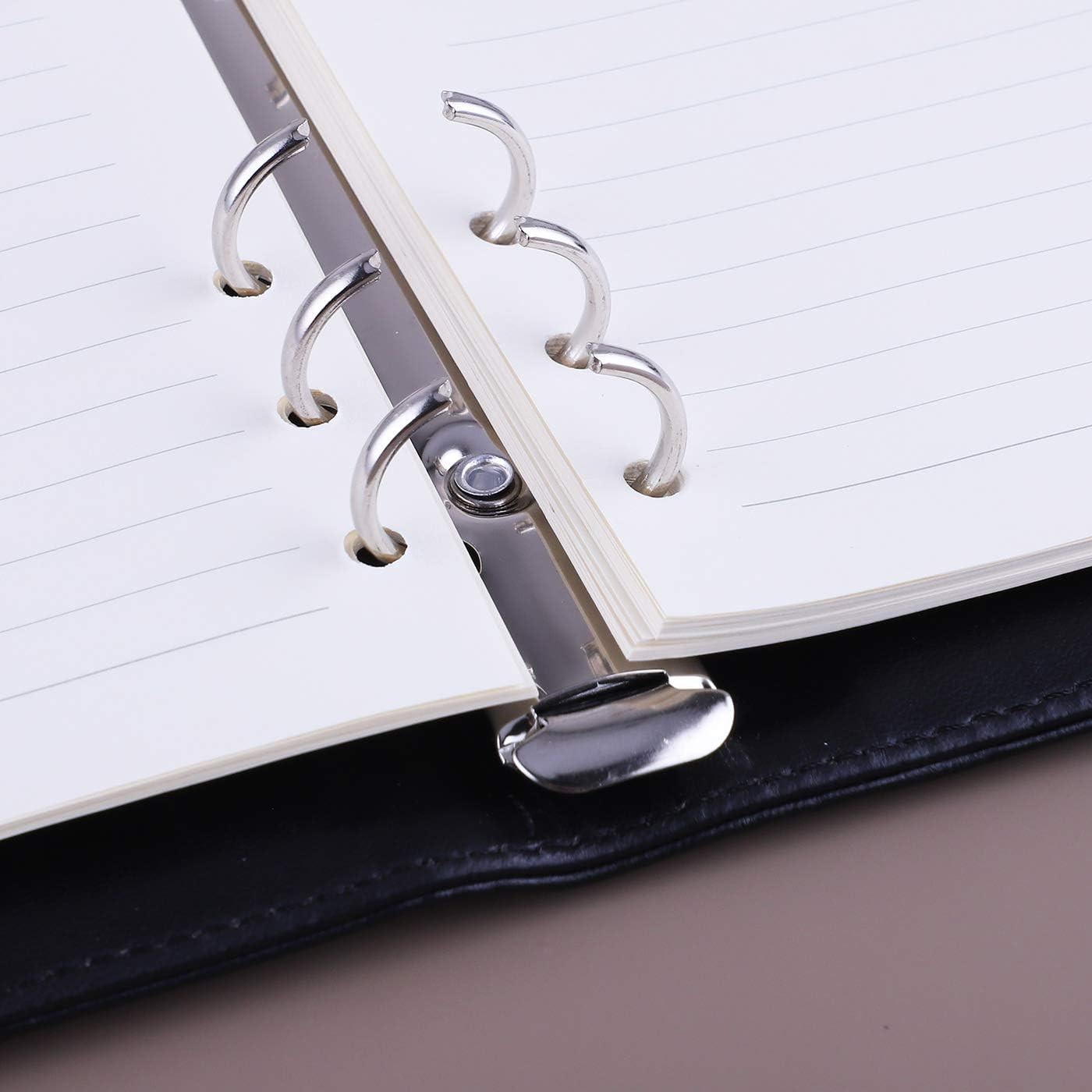 Antner A5 Binder 6 Ring Refillable Notebook Planner Cover for Black
