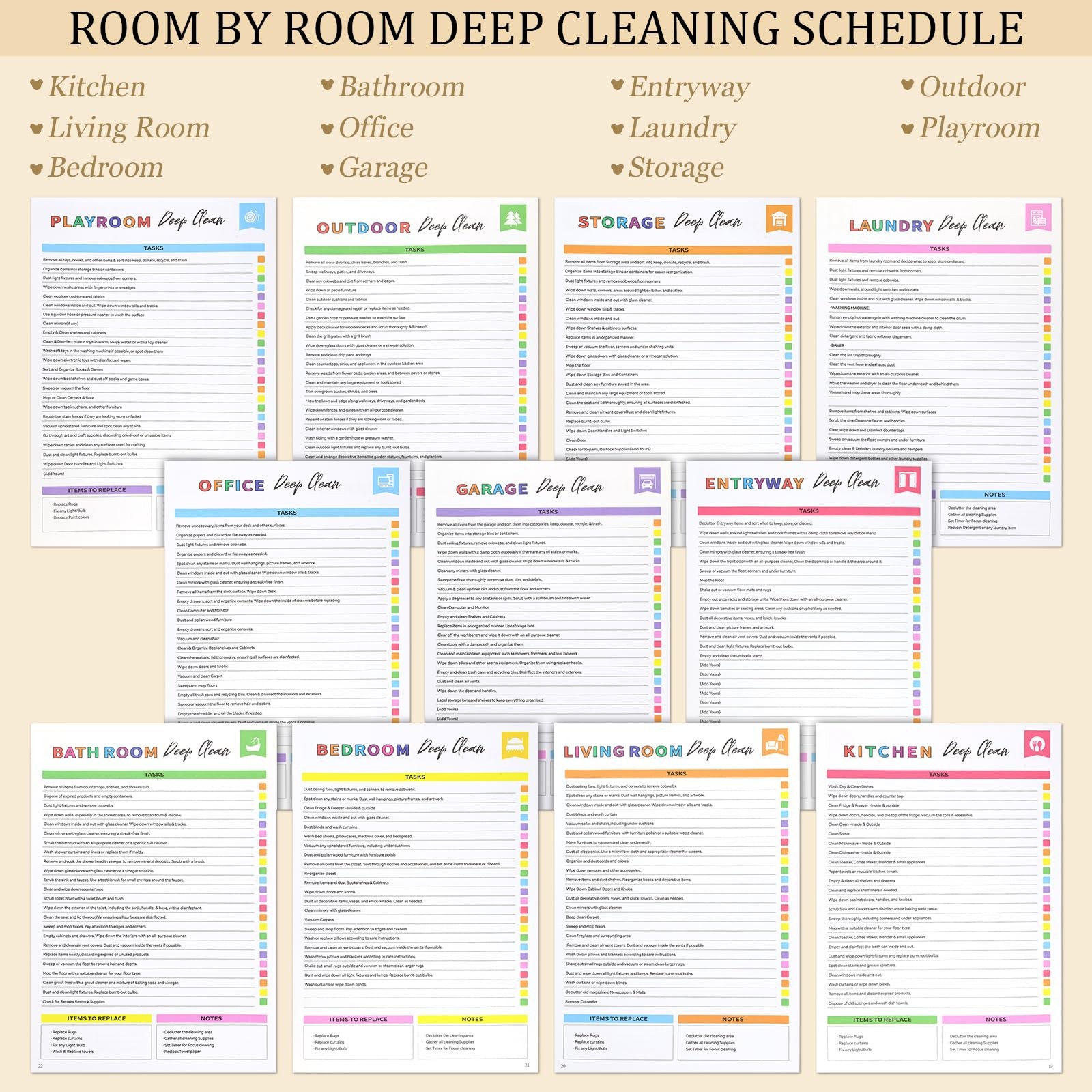 Adhd Cleaning Planner, Cleaning Schedule And Checklist Organizer, Daily Weekly
