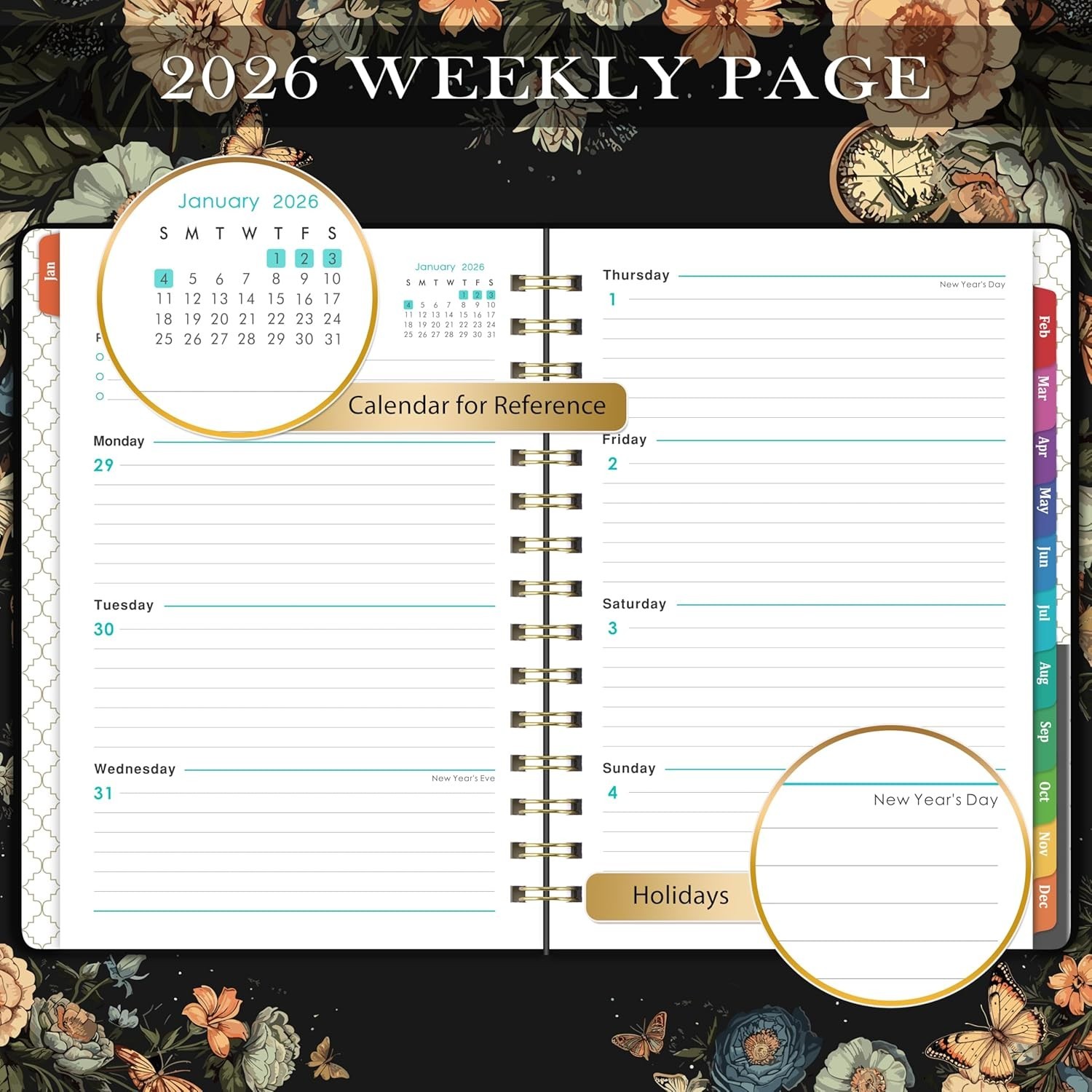 2026 Planner – Planner 2026, Jan 2026 – Dec 2026, 6.4″ x 8.5″, Weekly and Monthl