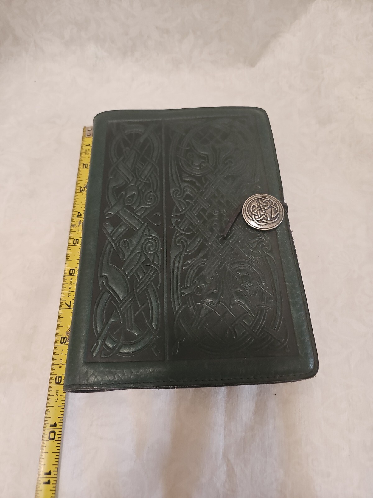 Oberon Design Leather Book Journal Cover 6″ x 9″ Celtic Hunter GREEN