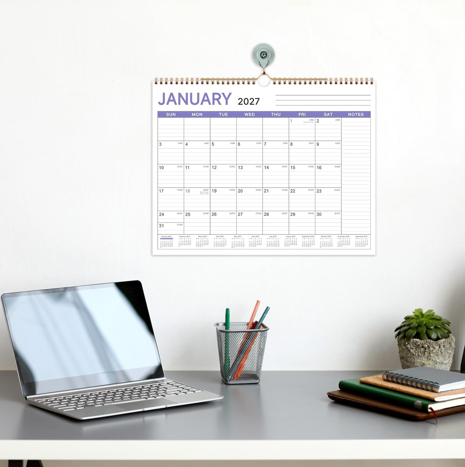Calendar 2026-2027 – Wall from Jul. 2026 – Dec. Purple