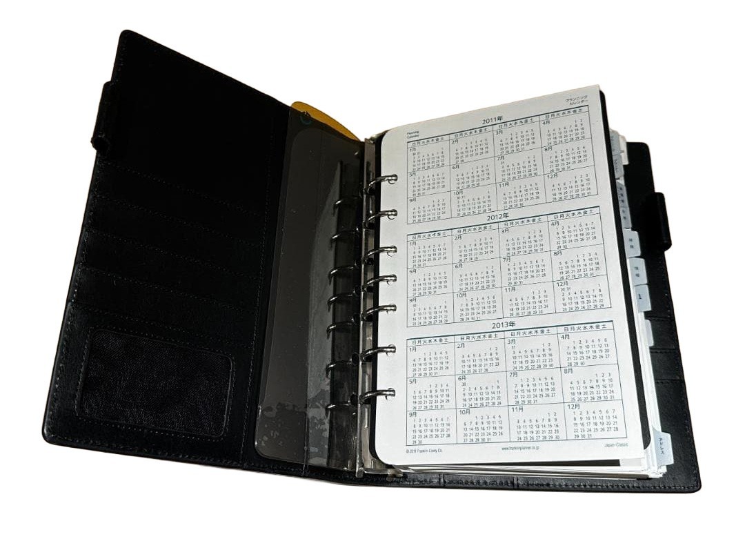 Franklin Covey Classic 30mm Leather Agenda Organizer 7 Hole Black 230×178mm