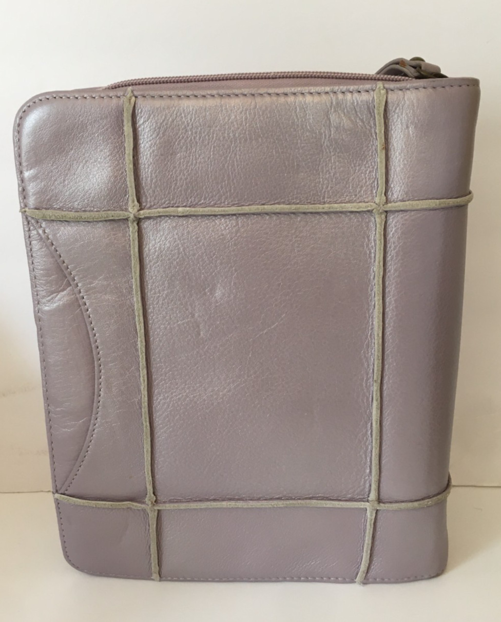 Franklin Covey Light Purple Full Grain Leather CL 12215 7 Ring Binder Organizer