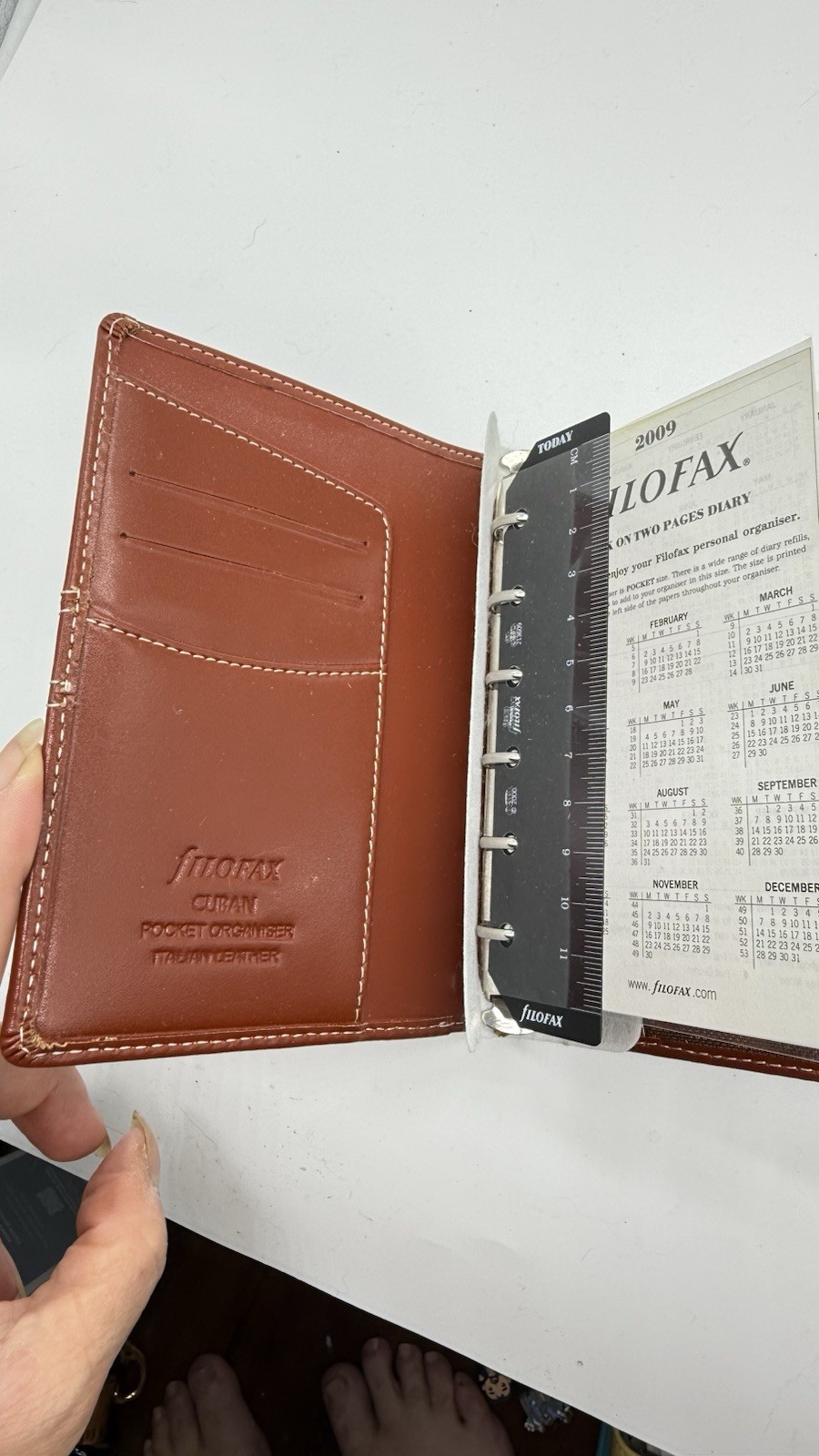 Retired Filofax Pocket Cuban Brown Deluxe Leather Organizer Planner With Wallet