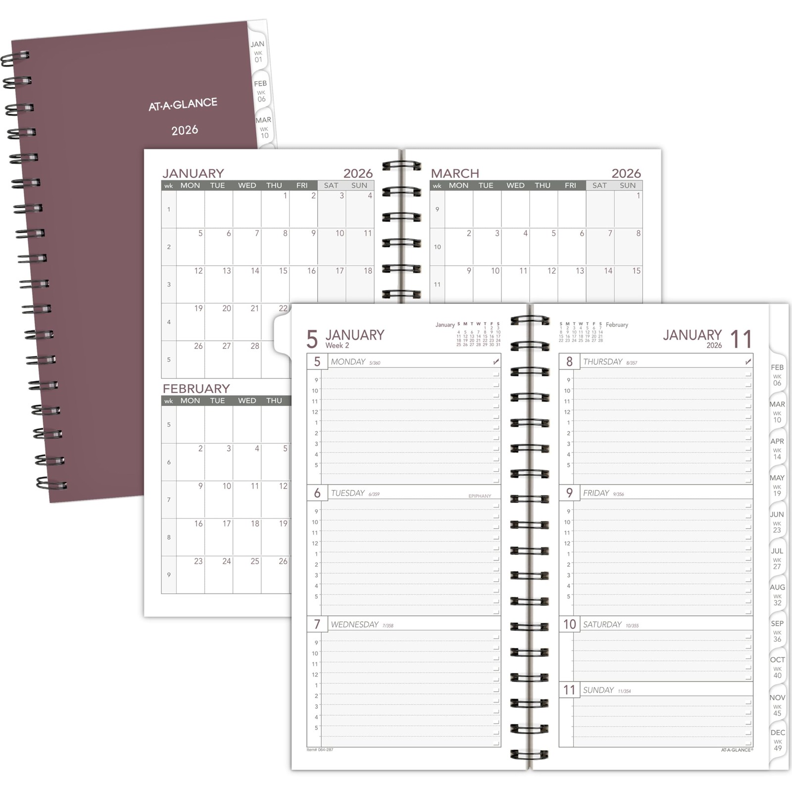 2026 Planner Refill, Weekly, 3-1/4″ x 6-1/2″, Portable Size 2 (064-287-26)