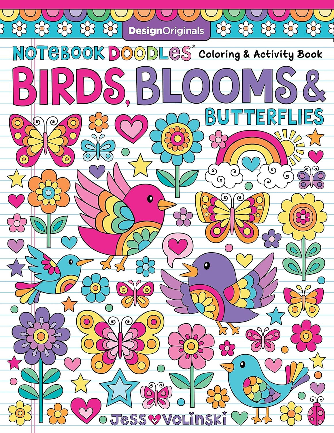 Notebook Doodles Birds, Blooms & Butterflies: Coloring & Activity Book (Design O
