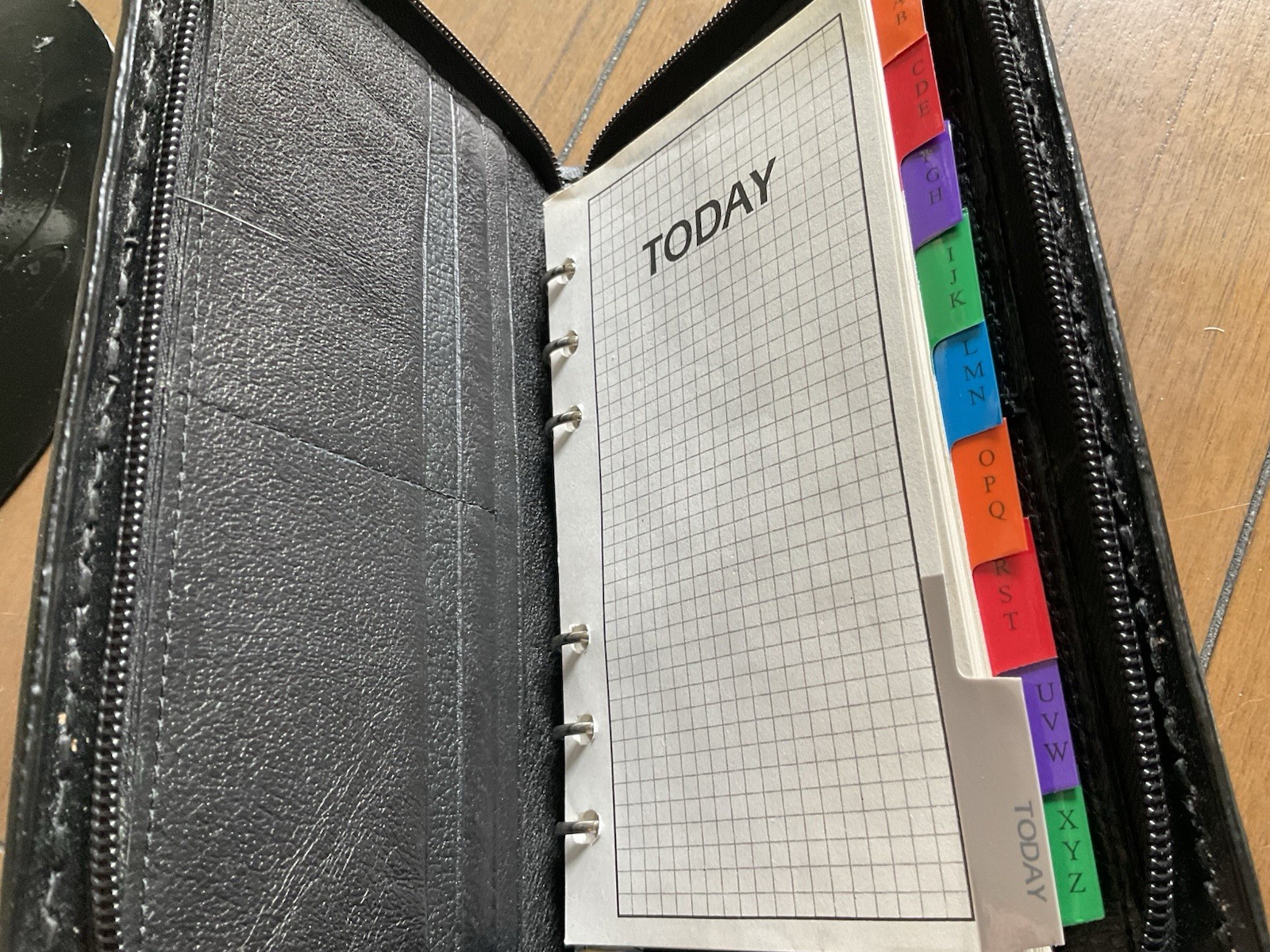Vintage Stamped Basketweave Leather Reinforced Stitched Organizer Calendar Book