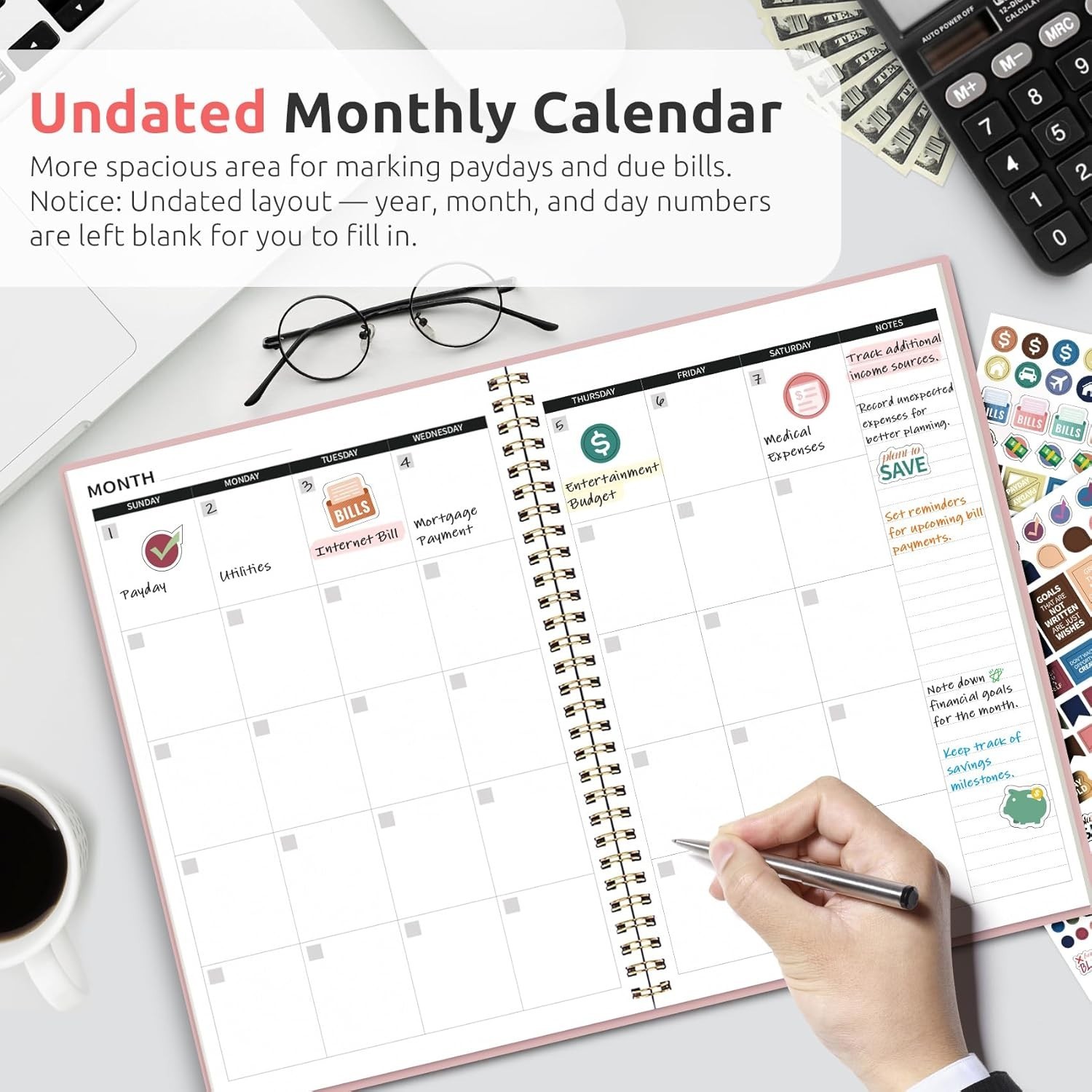 Budget Planner – Monthly Budget Book with Expense Tracker Notebook, Undated B…