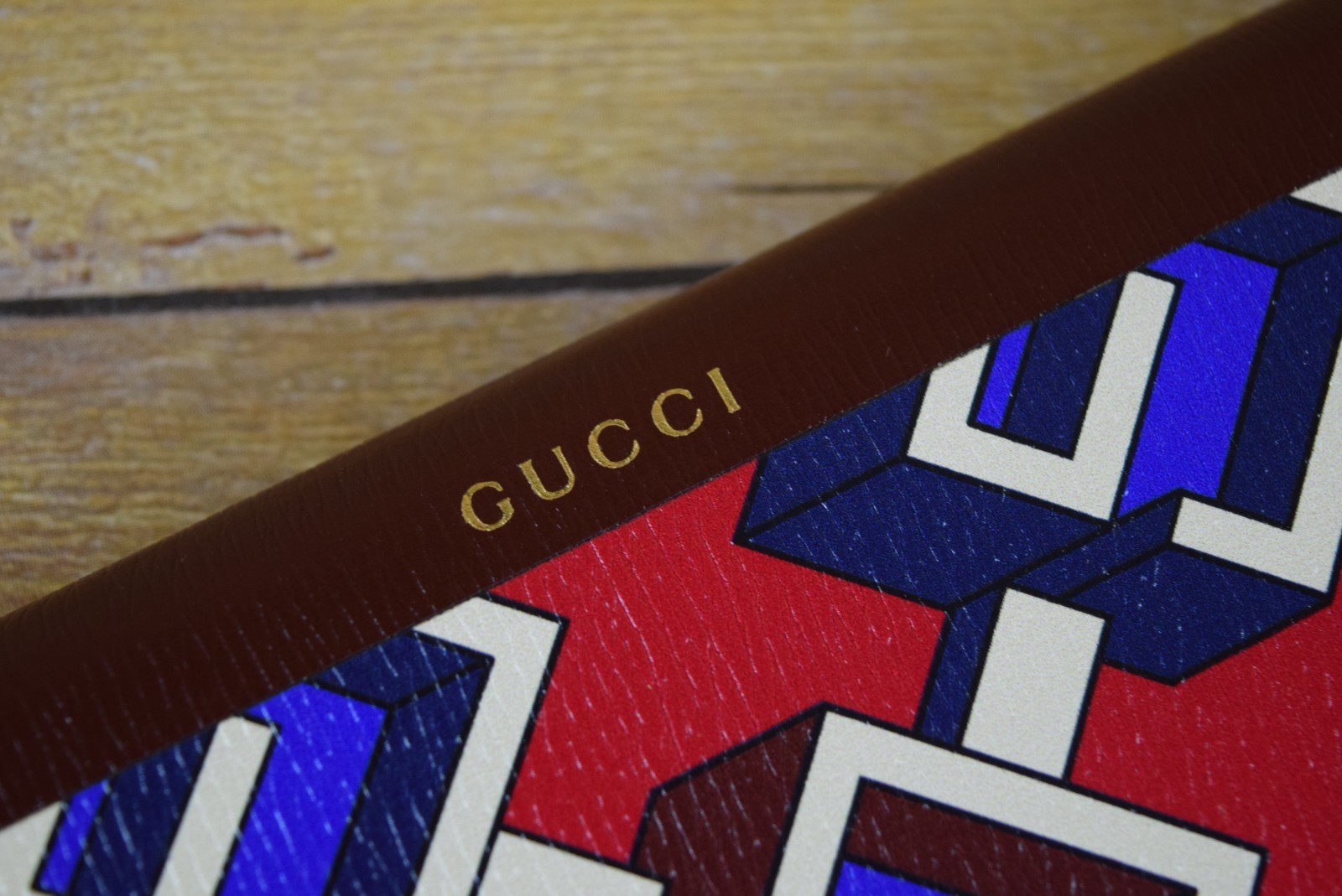 NIB! Authentic Gucci Luxury Notebook Journal Geometric G Printed Red
