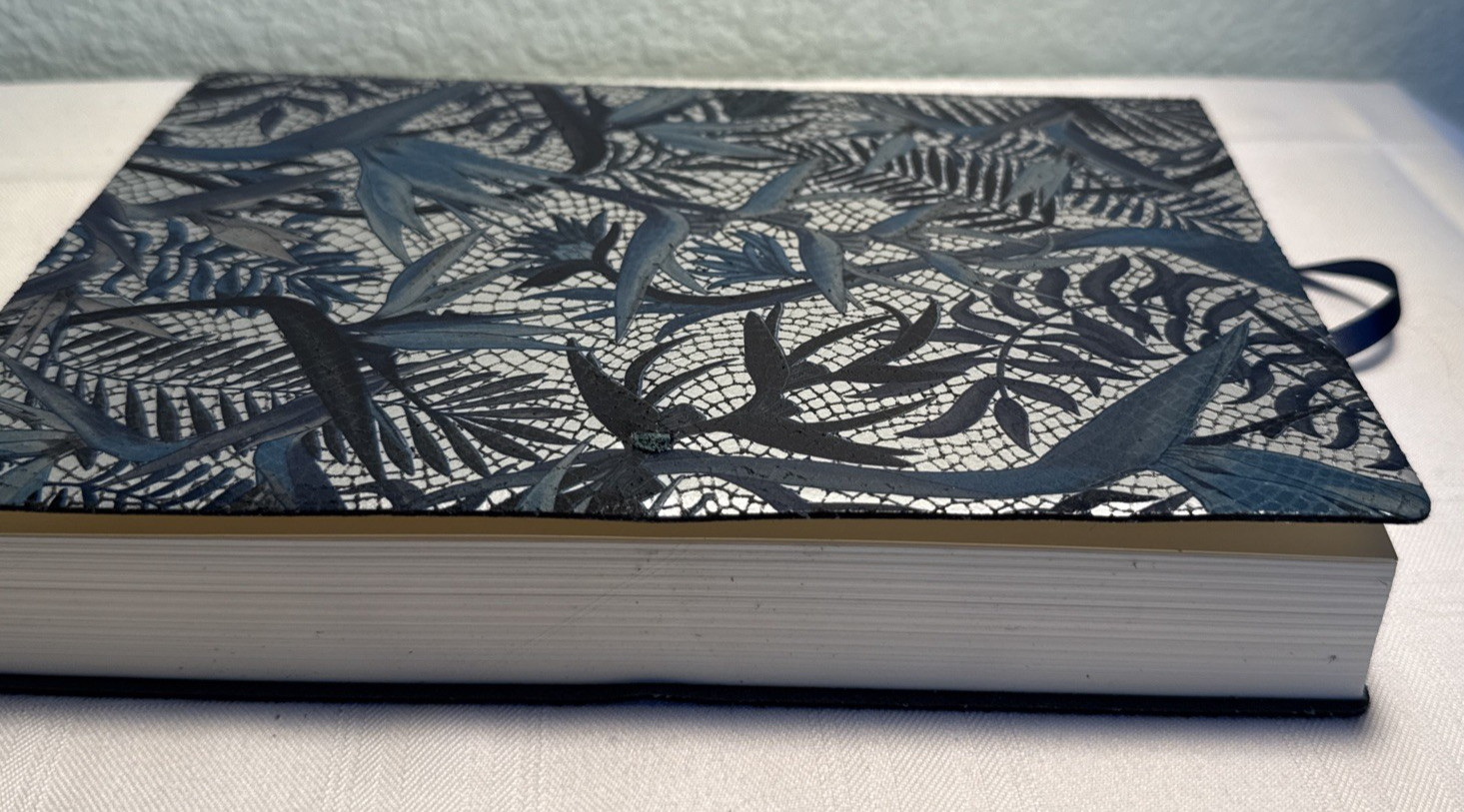 VTg Leather Journal Made In Italy Barnes Noble Blue Silver Mosaic Strap CUT