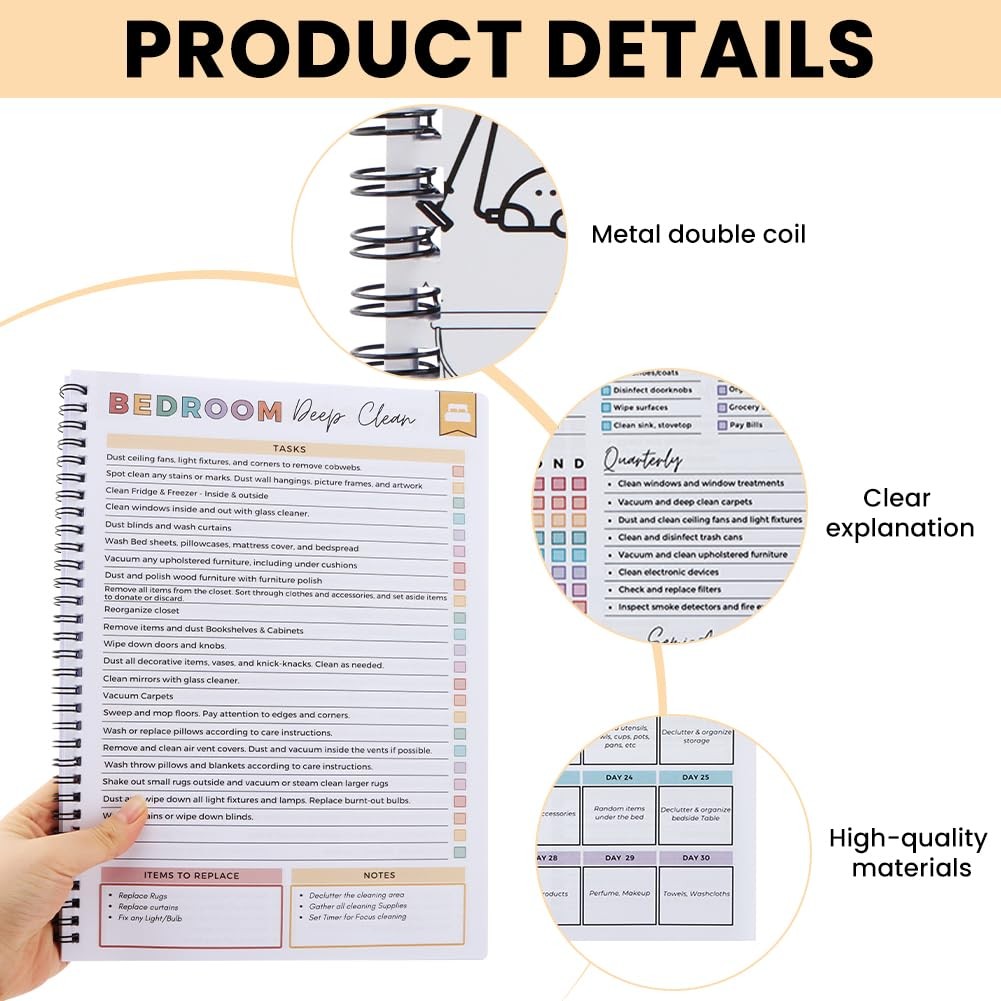 ADHD Cleaning Planner, Cleaning Schedule and Checklist Organizer, Editable Ho…