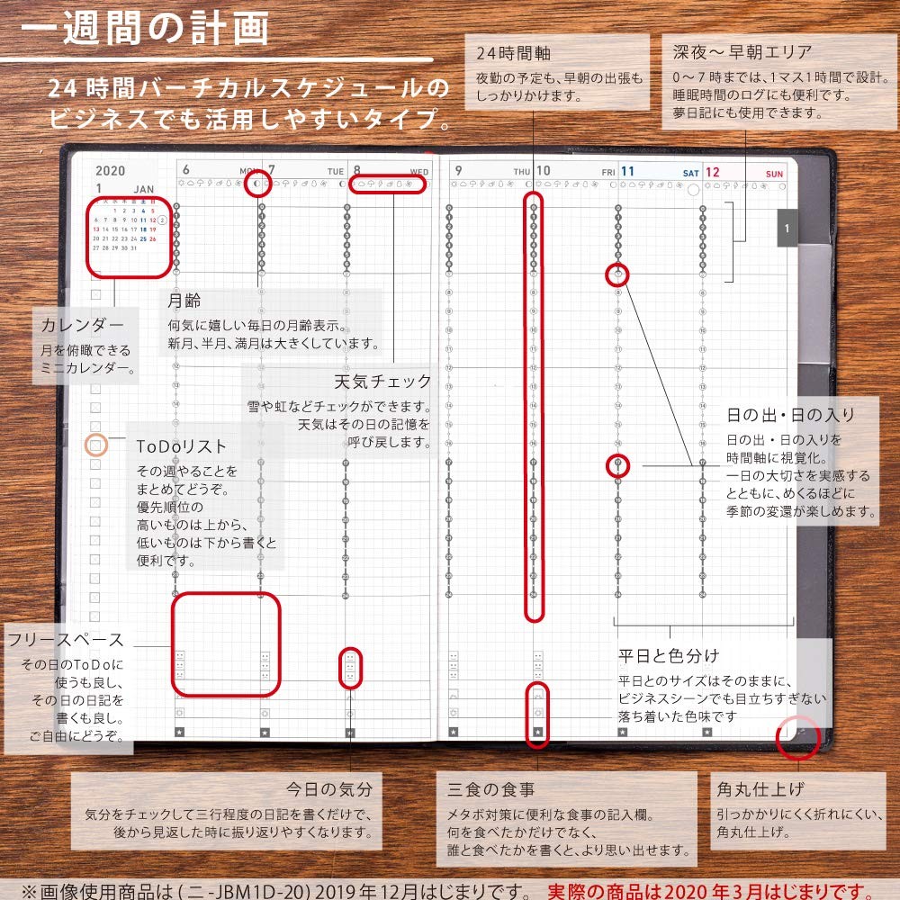 KOKUYO Jibun Techo Biz mini Spring Planner Refill, 2020 Edition, B6 Slim
