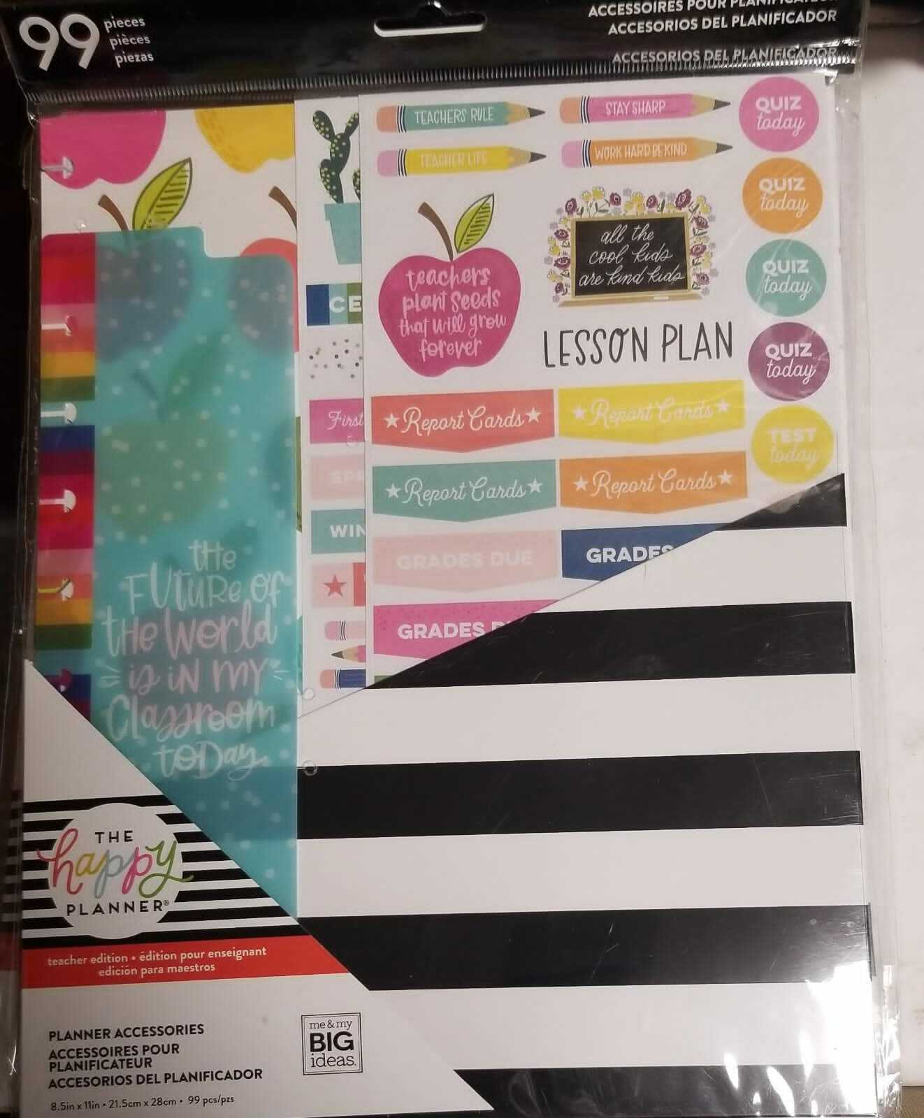 99 Pieces The Happy planner Planner Accessories 8.5in X 11in. 21.5cm X 28cm