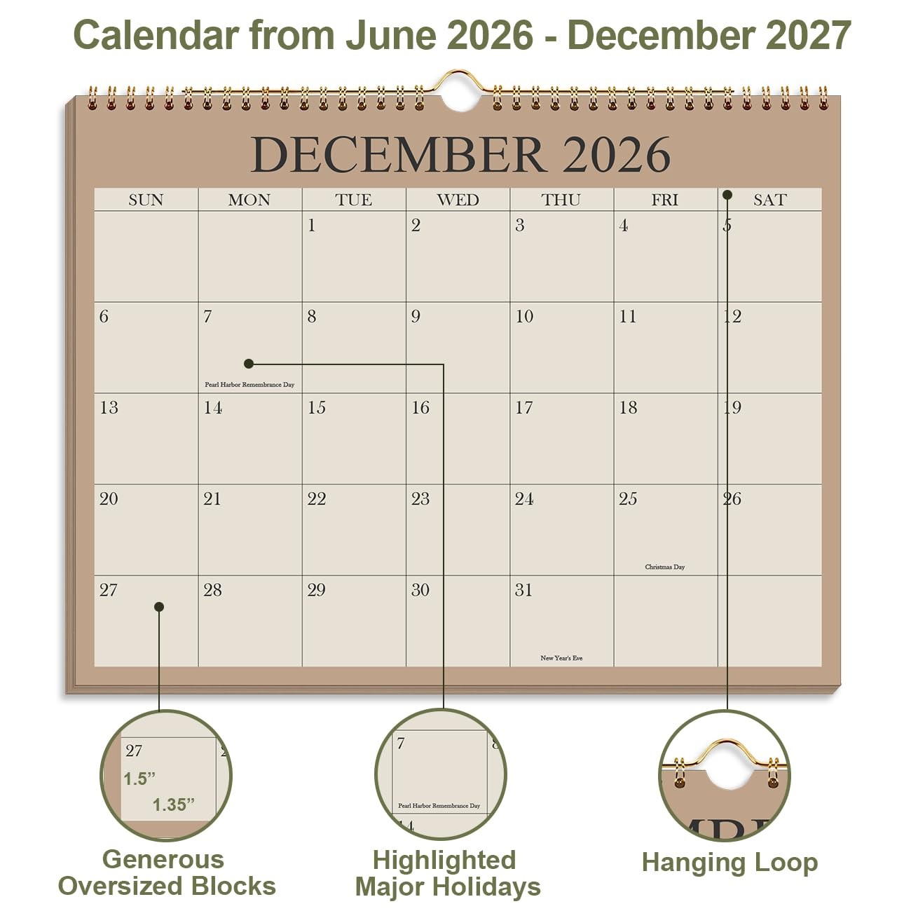 2026-2027 Calendar – Wall from July 2026 8.5″ x 11″, Cyan